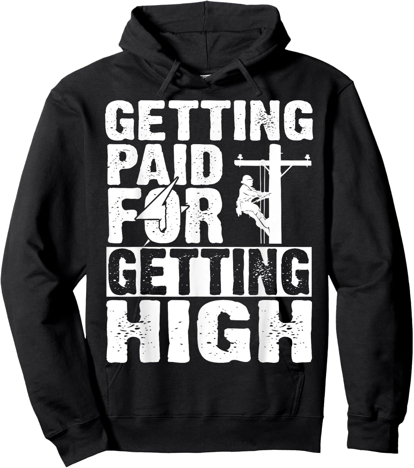 Funny Electrician Gift Electrical Power Lineman Men Boys Hoodie - Hoodie | Black