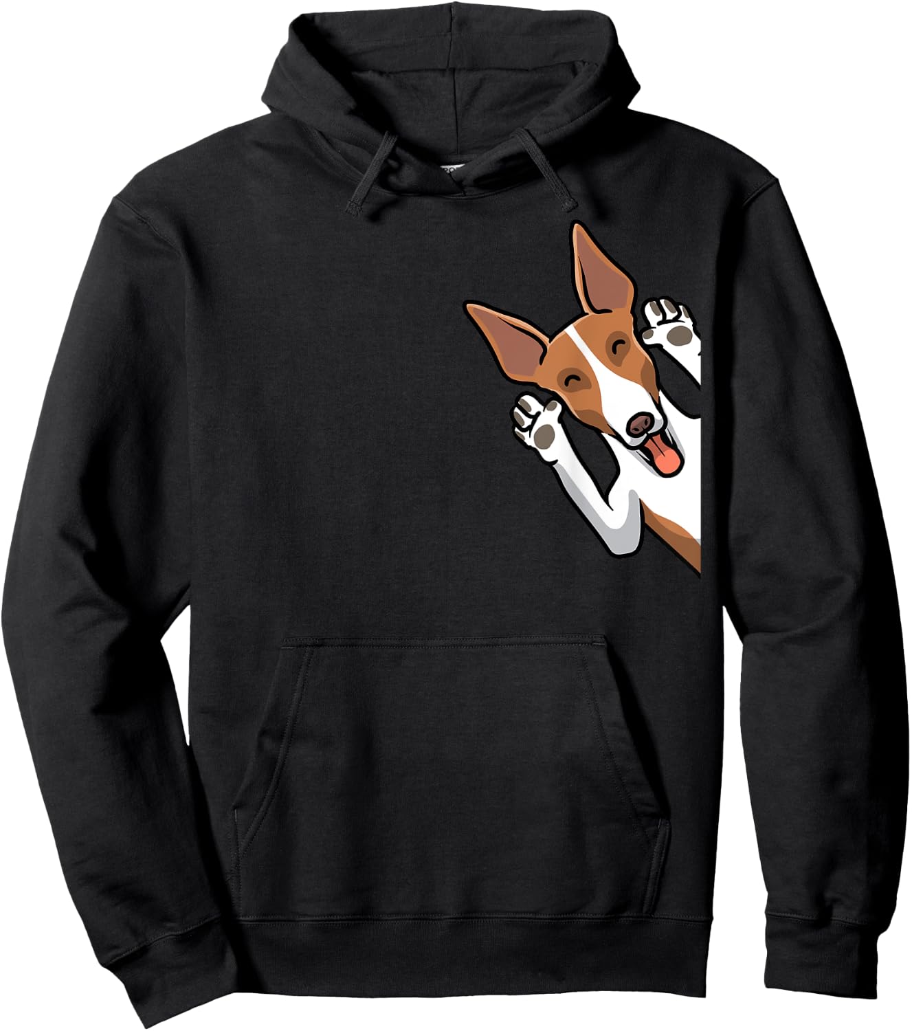 Ibizan Hound Gifts by Thembalove -Adult Ibizan Hound Dog Black Cartoon Hoodie - Hoodie | Black
