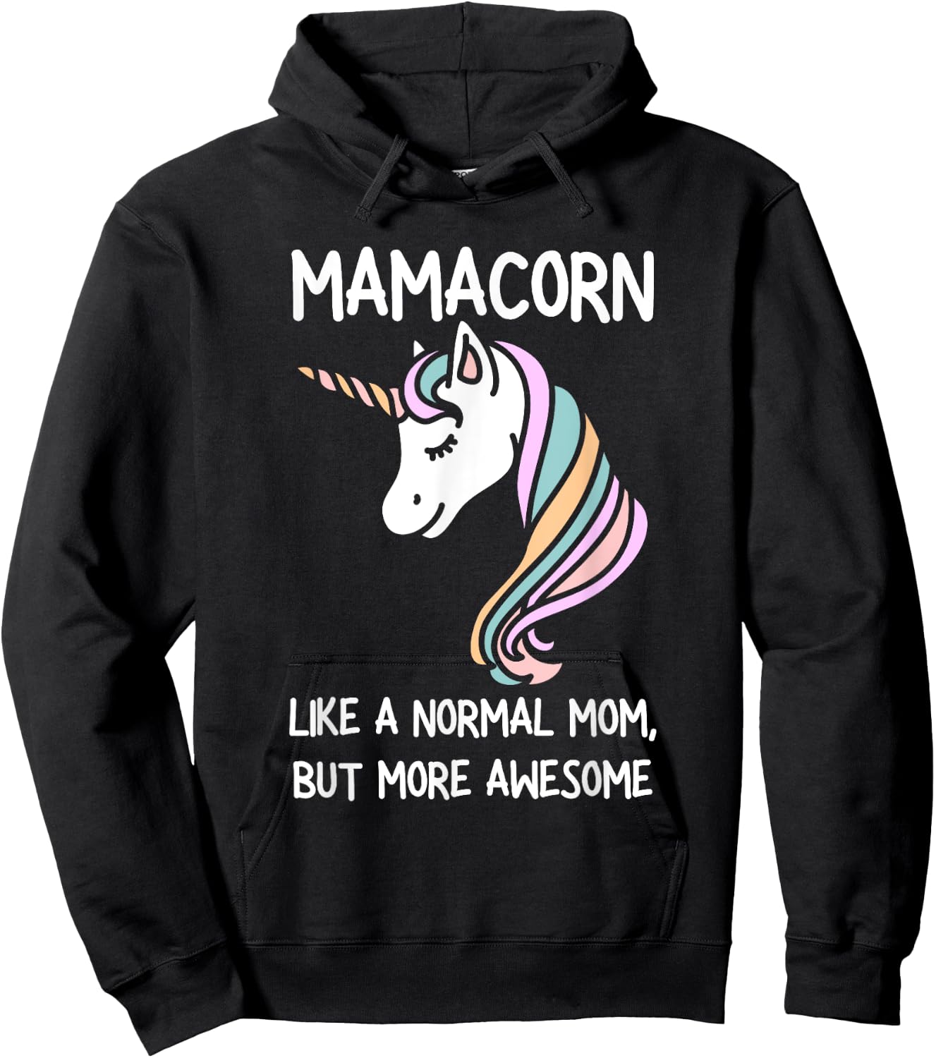 Funny Mamacorn Unicorn Costume Mom Mother's Day Hoodie - Hoodie | Black
