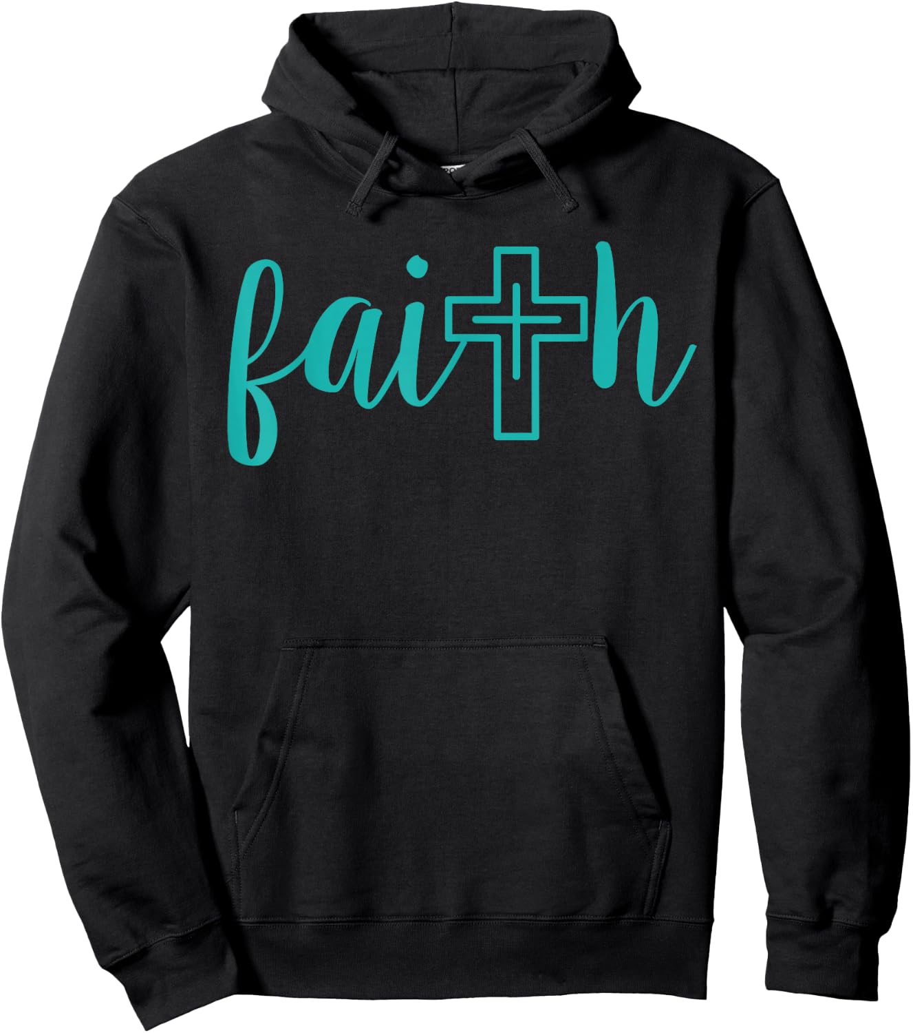 Christian Faith Teal Cross Bible Study Thank You Gift Hoodie - Hoodie | Black