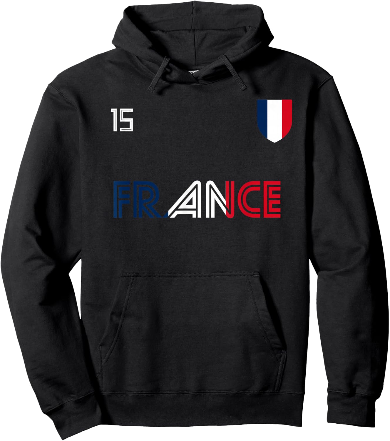 France Retro Soccer French Flag Hoodie - Hoodie | Black