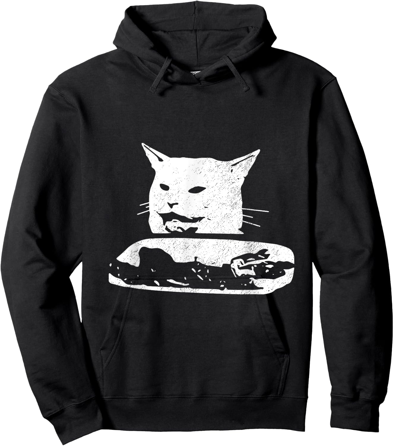 Vintage Confused Gato - Woman Yelling At Cat Meme Hoodie - Hoodie | Black