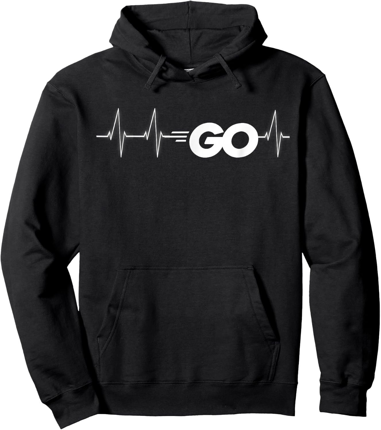 Go Programming Language Go Logo Heartbeat Developer Gift Hoodie - Hoodie | Black