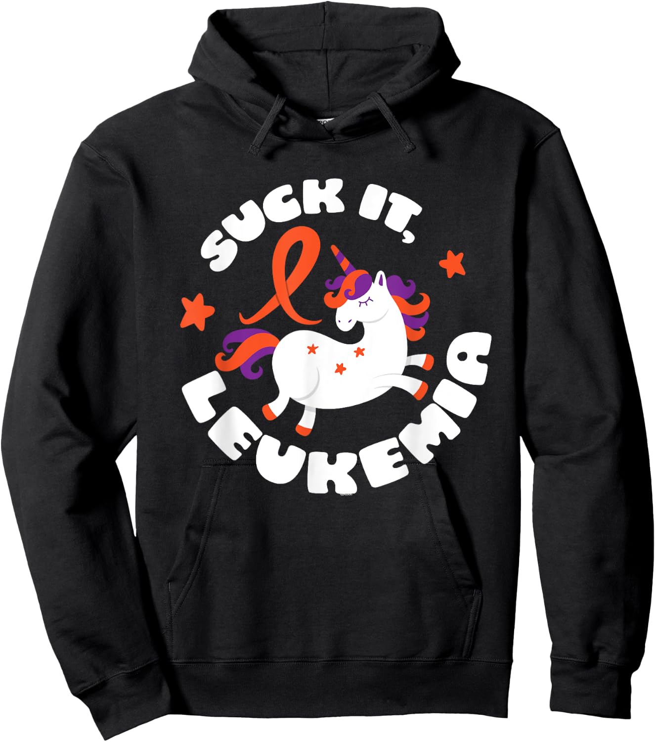 Unicorn Funny Suck It Leukemia Fighter Survivor Awareness Hoodie - Hoodie | Black