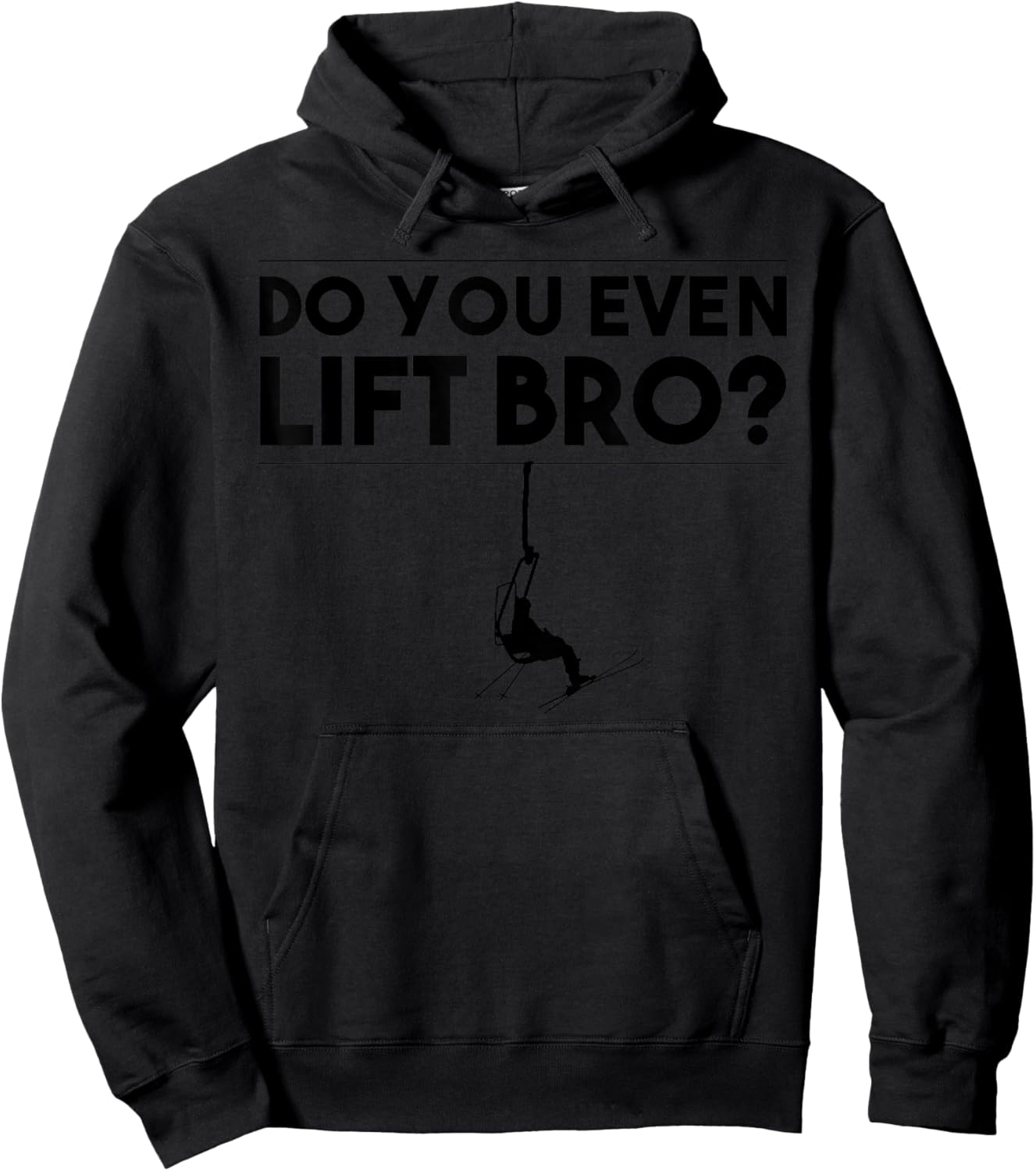 Funny Do You Even Lift Bro Gift | Cute Skiing Lover Men Boys Hoodie - Hoodie | Black