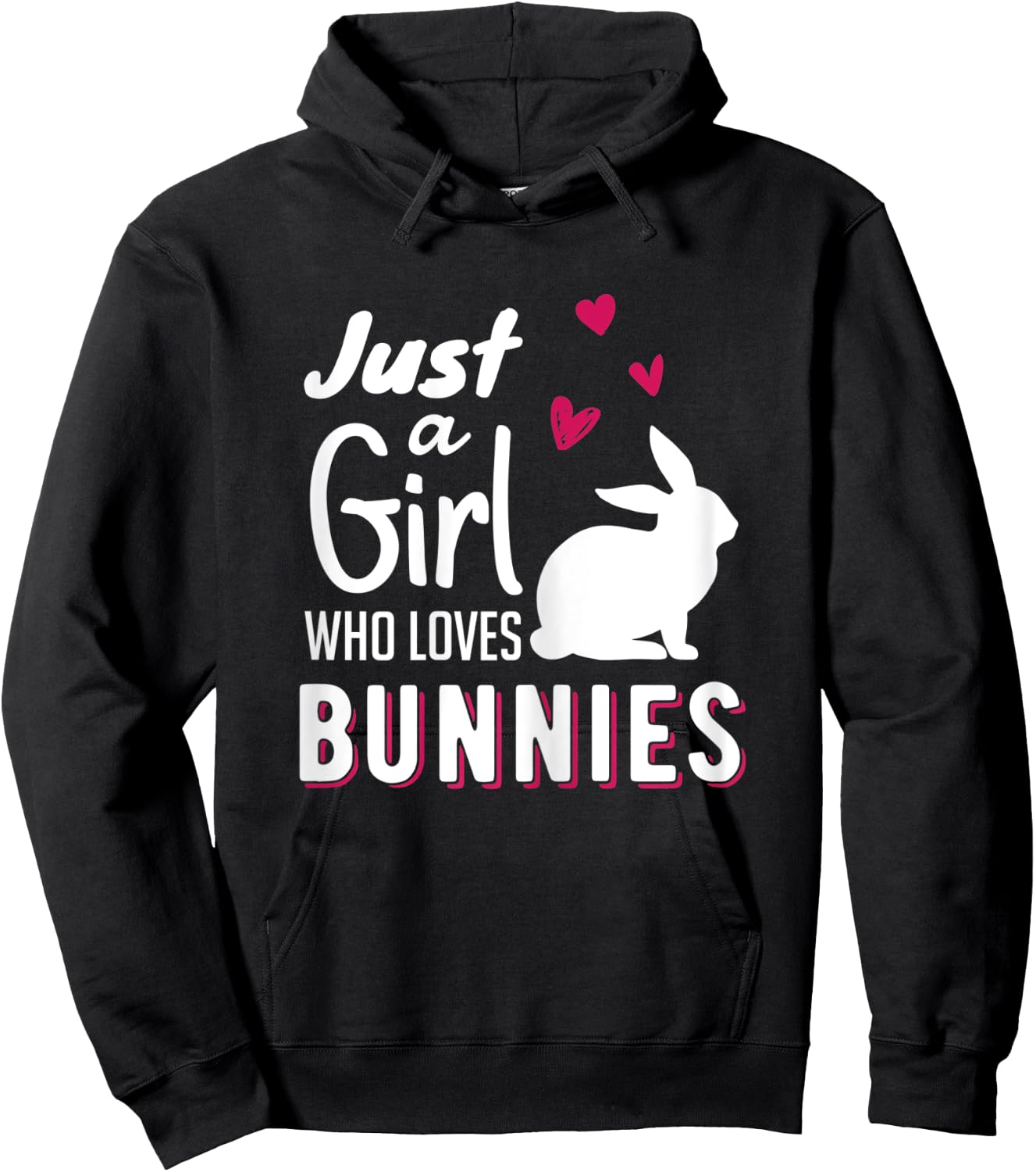 Just a girl who loves bunny women bunny rabbit Hoodie - Hoodie | Black