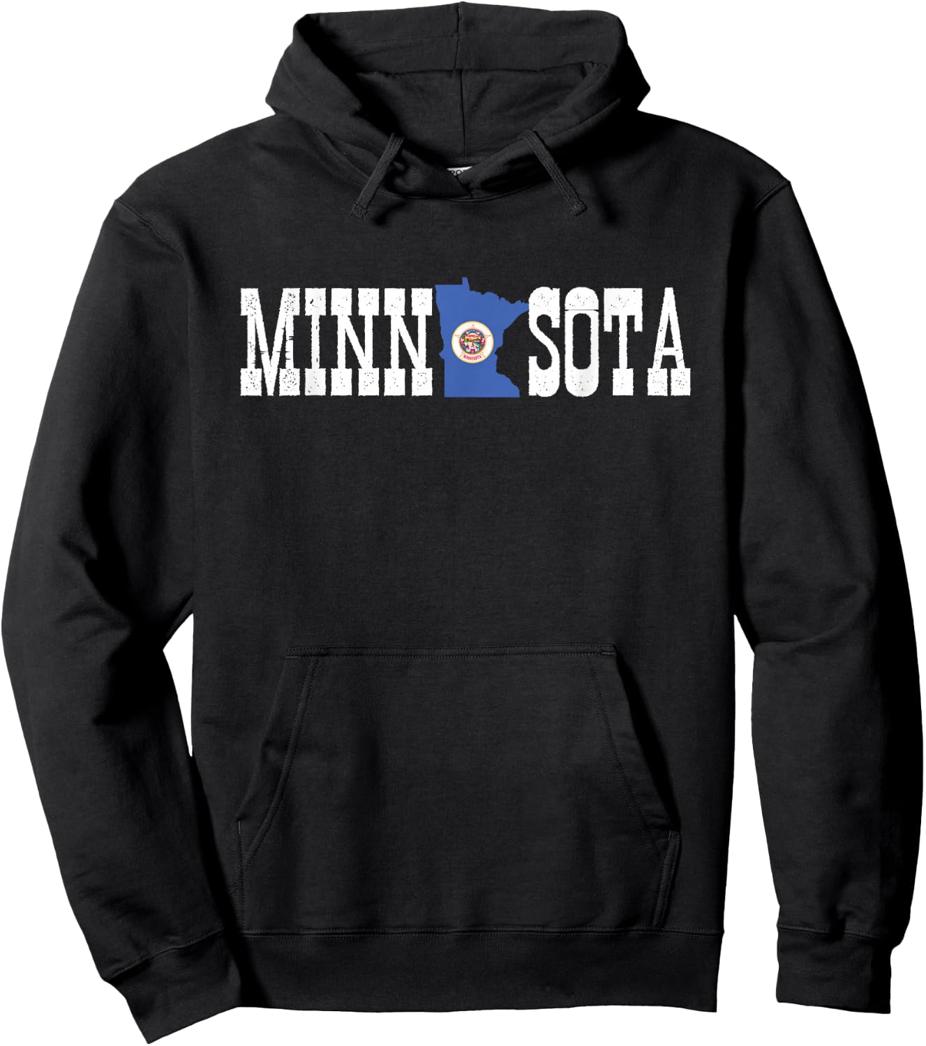 Minnesota State and Minnesota Flag with Pride for Minnesota Hoodie - Hoodie | Black
