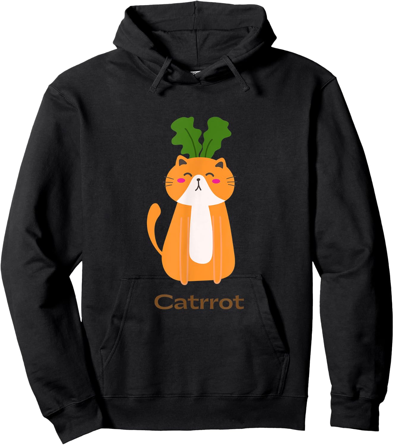 Catrrot Funny Cat Carrot Vegan And Cat Lover Kitten Women Hoodie - Hoodie | Black