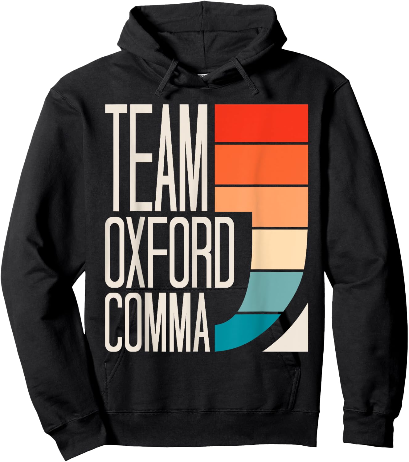 Team Oxford Comma Grammar Police English Teacher Grammarian Women Girls Kids Hoodie - Hoodie | Black