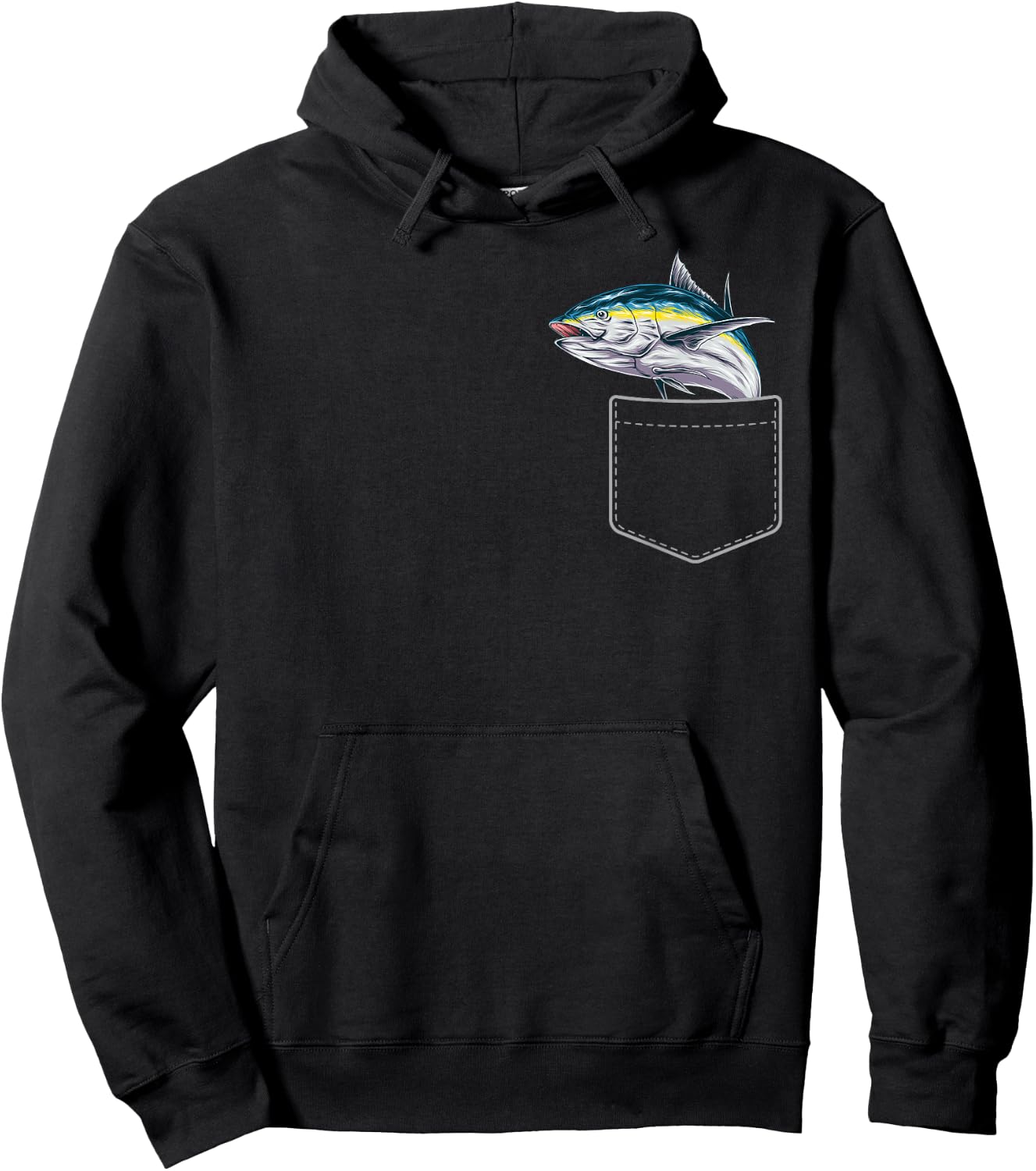 Tuna Fishing in Your Pocket Hoodie - Hoodie | Black