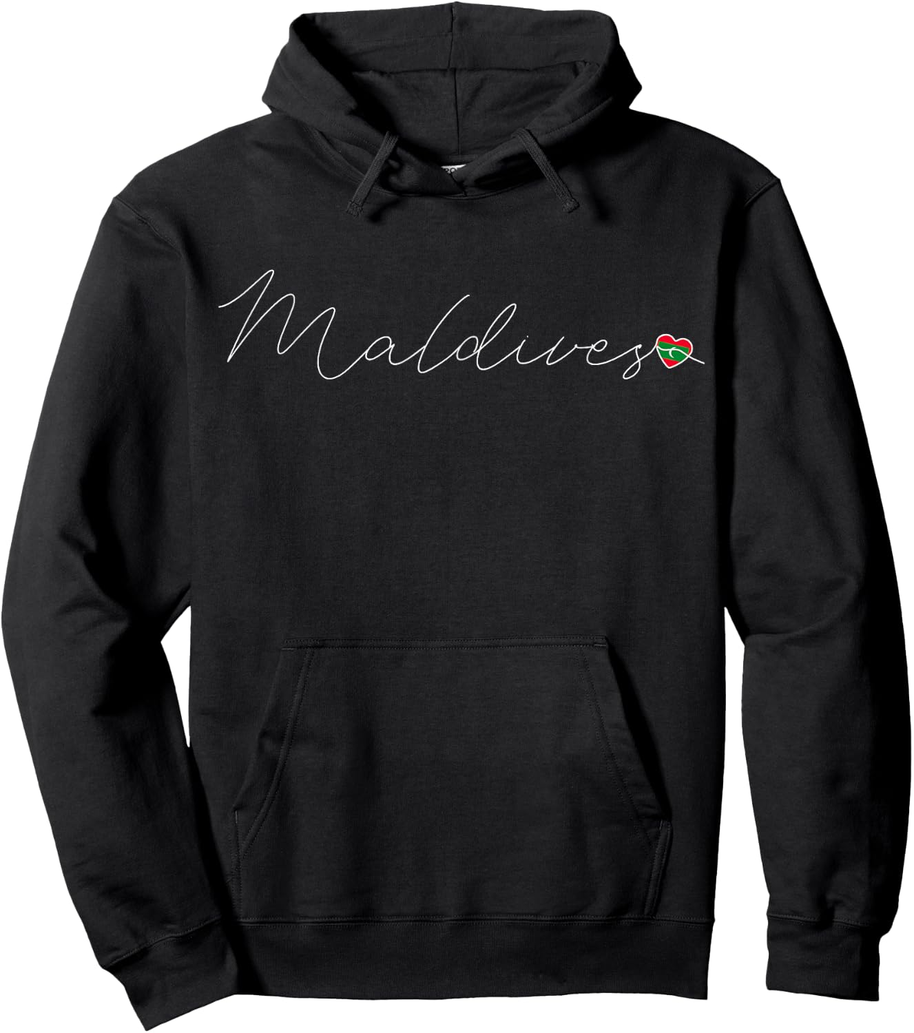 Dhivehi Raajje Love Maldivian Flag and Heart Maldives Hoodie - Hoodie | Black