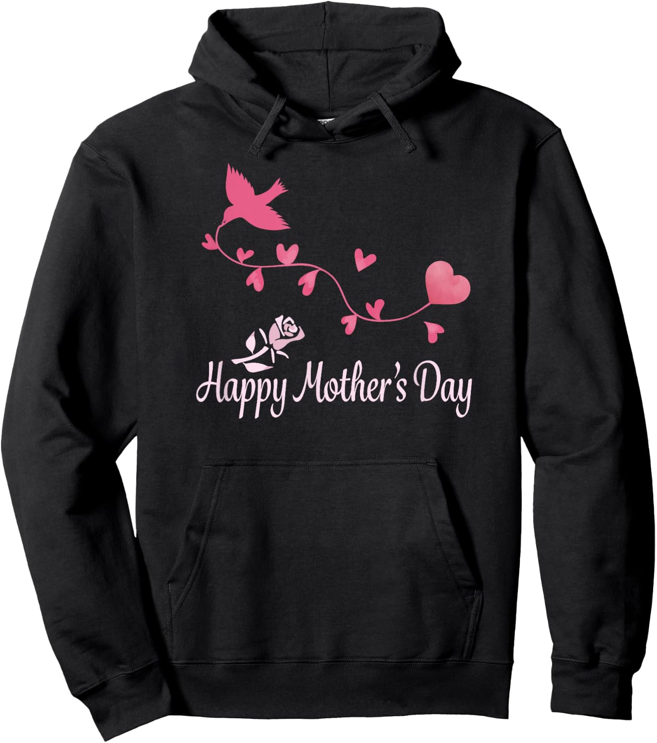 Happy Mother's Day - Bird with Heart Hoodie - Hoodie | Black