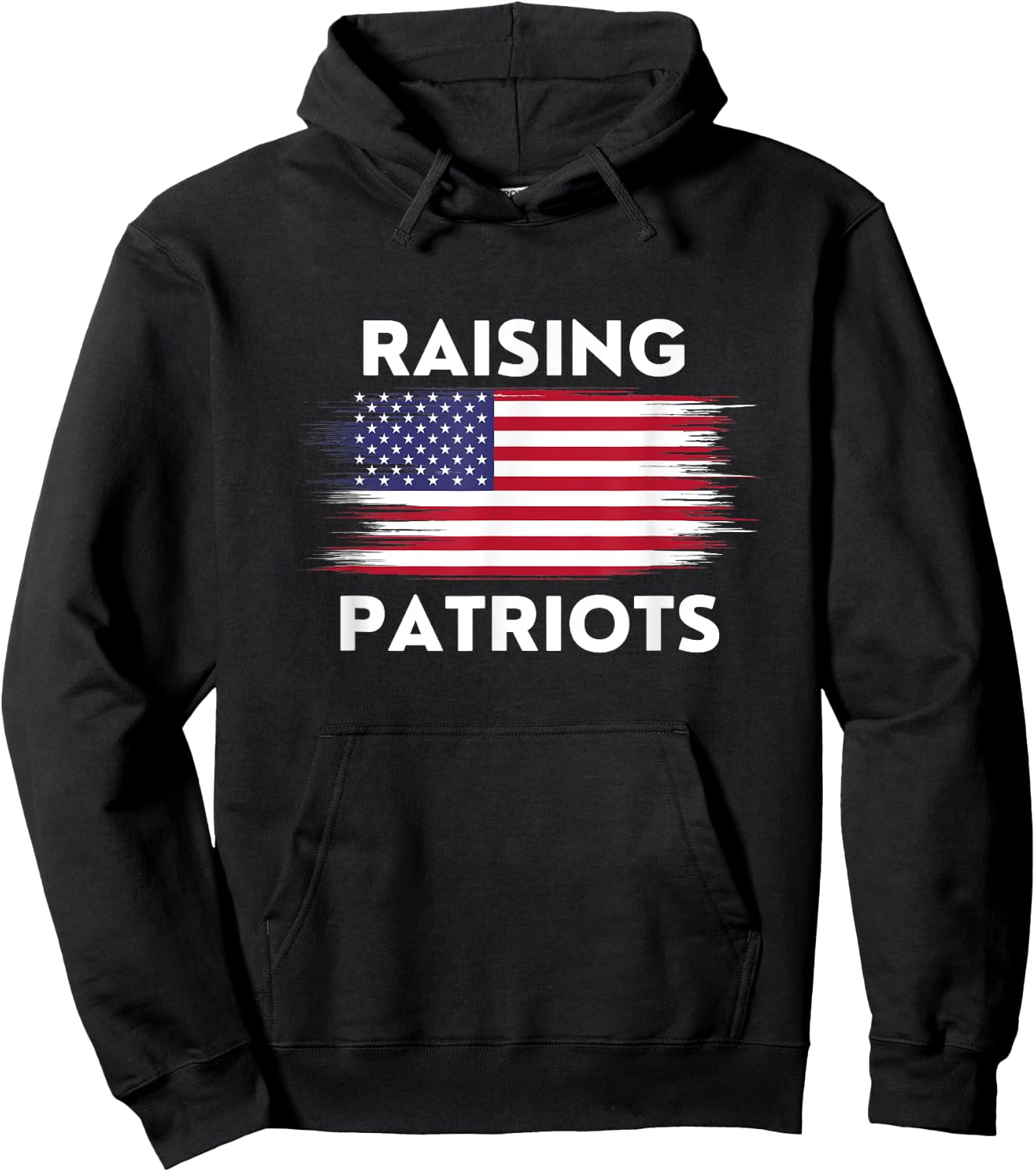 Raising Patriots Distressed American Flag Hoodie - Hoodie | Black
