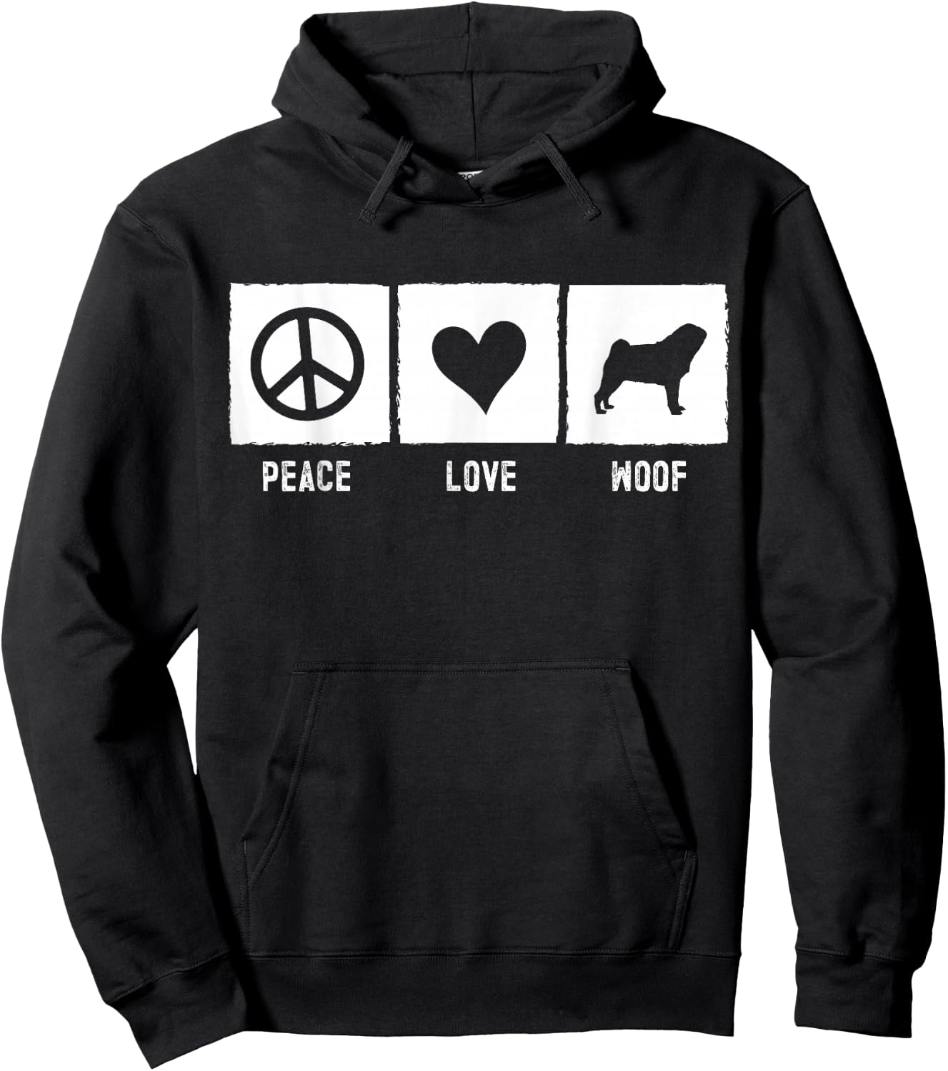 Pug Puggie-Dog Hoodie - Hoodie | Black