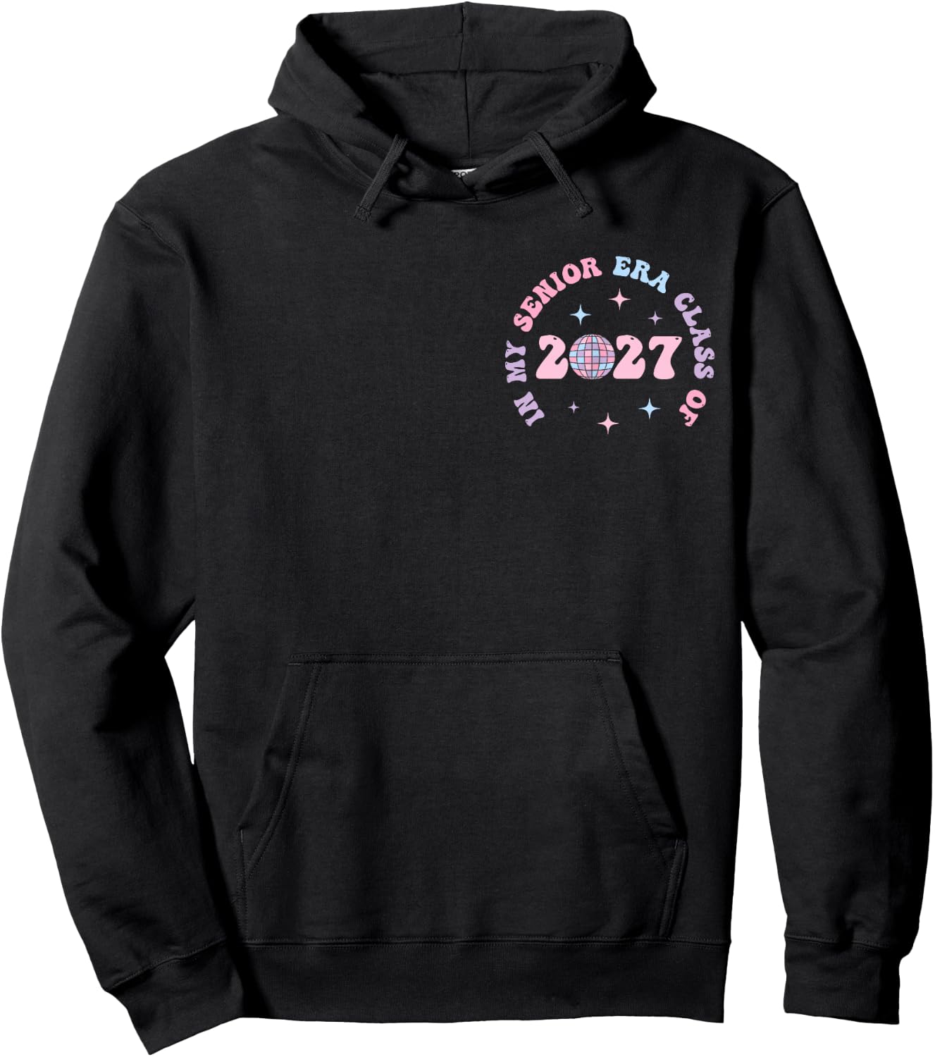 In My Senior Era Class of 2027 Groovy Senior 2027 Graduation Hoodie - Hoodie | Black