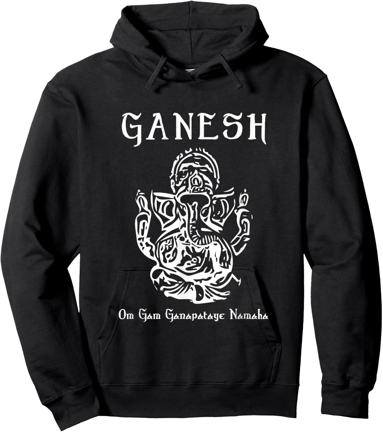 Ganesh Mantra Sanskrit Ganapati Hindu Diety Hoodie - Hoodie | Black