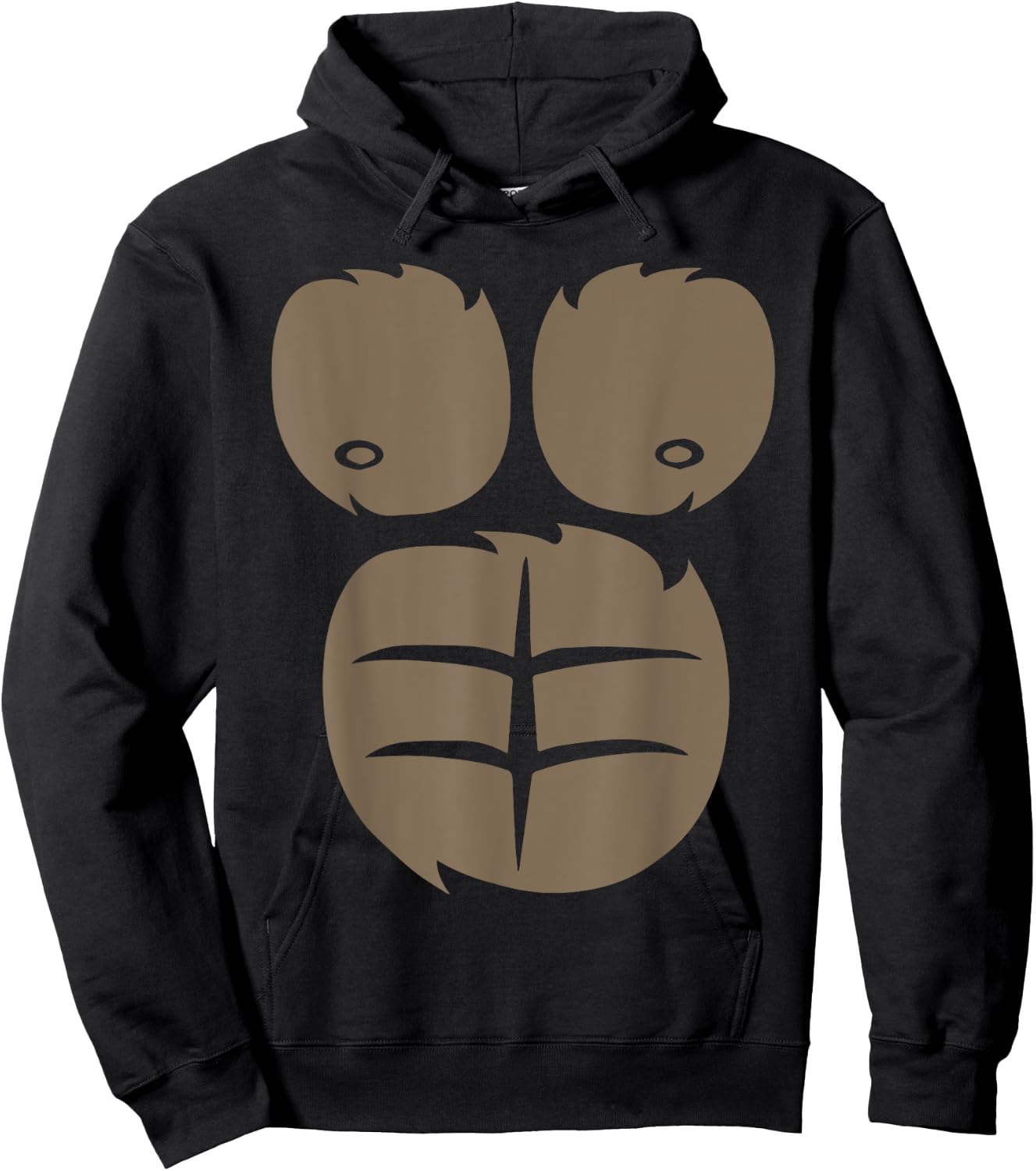 Gorilla Chest Belly Boy Men Monkey Costume Kids Fancy Dress Hoodie - Hoodie | Black