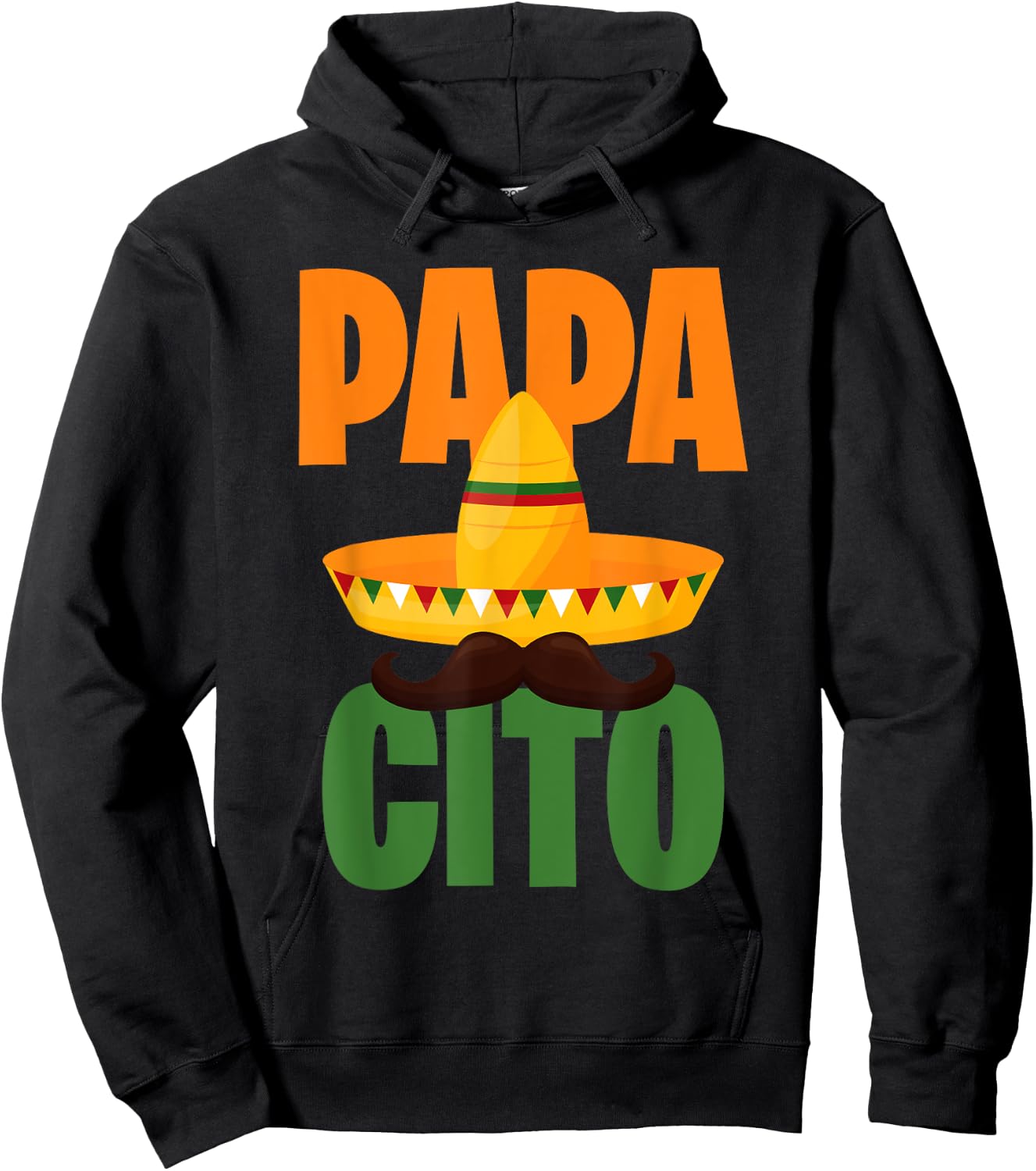 Papacito, Mexican Hat, Sombrero, Cinco de Mayo Mexico Hoodie - Hoodie | Black