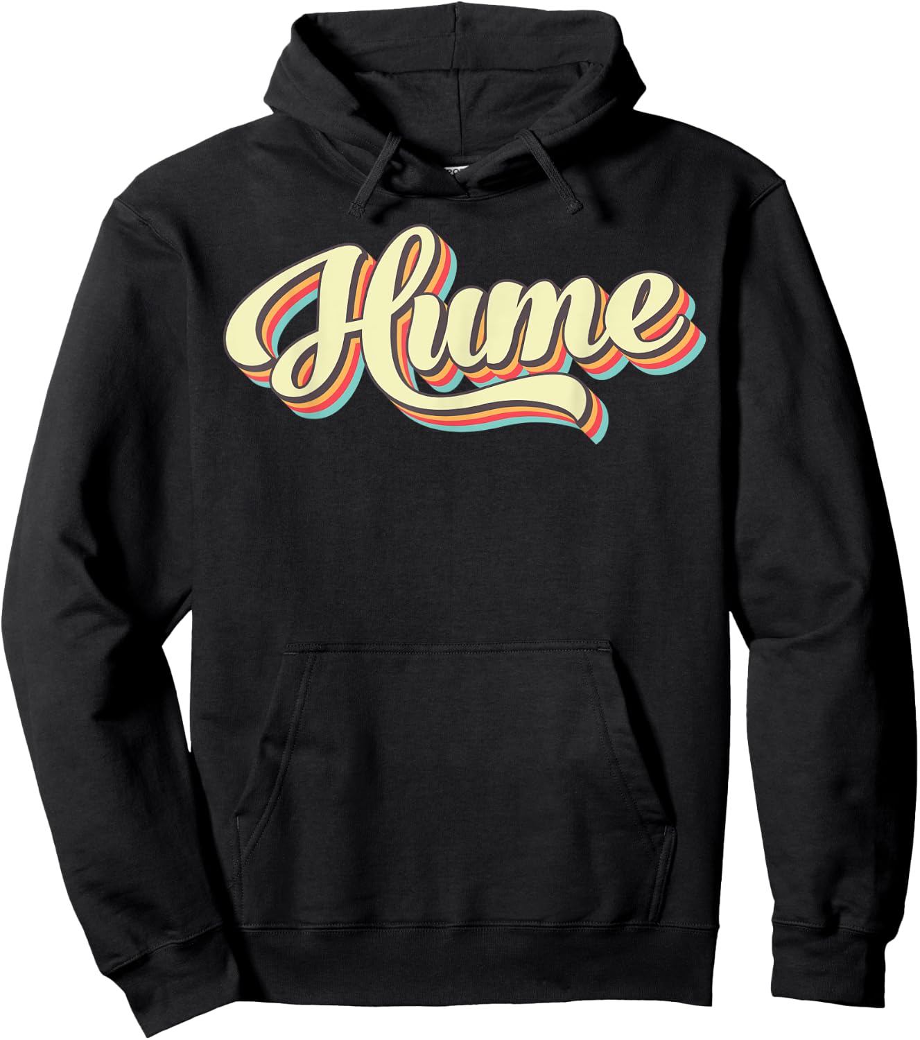 Hume Retro Art Baseball Font Vintage Hoodie - Hoodie | Black