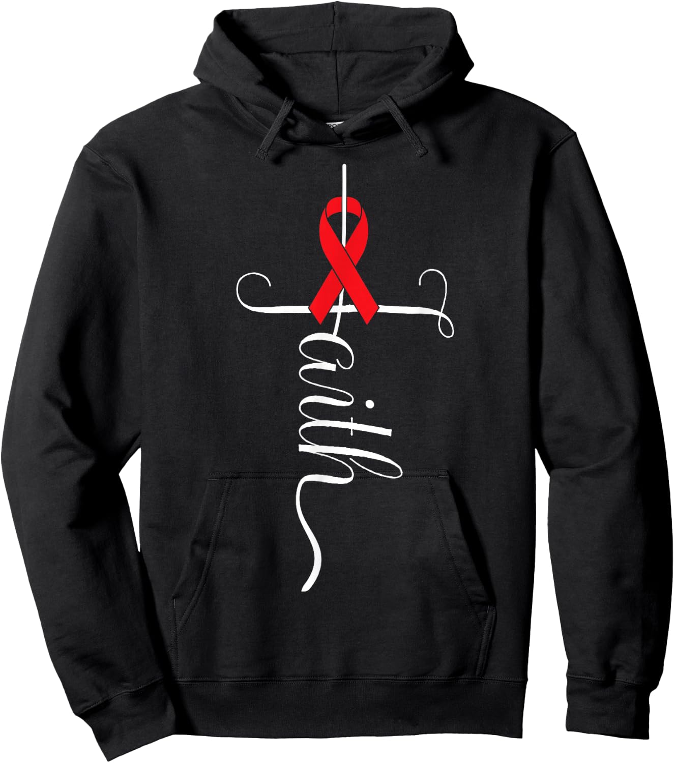 Stroke Survivor Stroke Awareness Red Ribbon Hoodie - Hoodie | Black