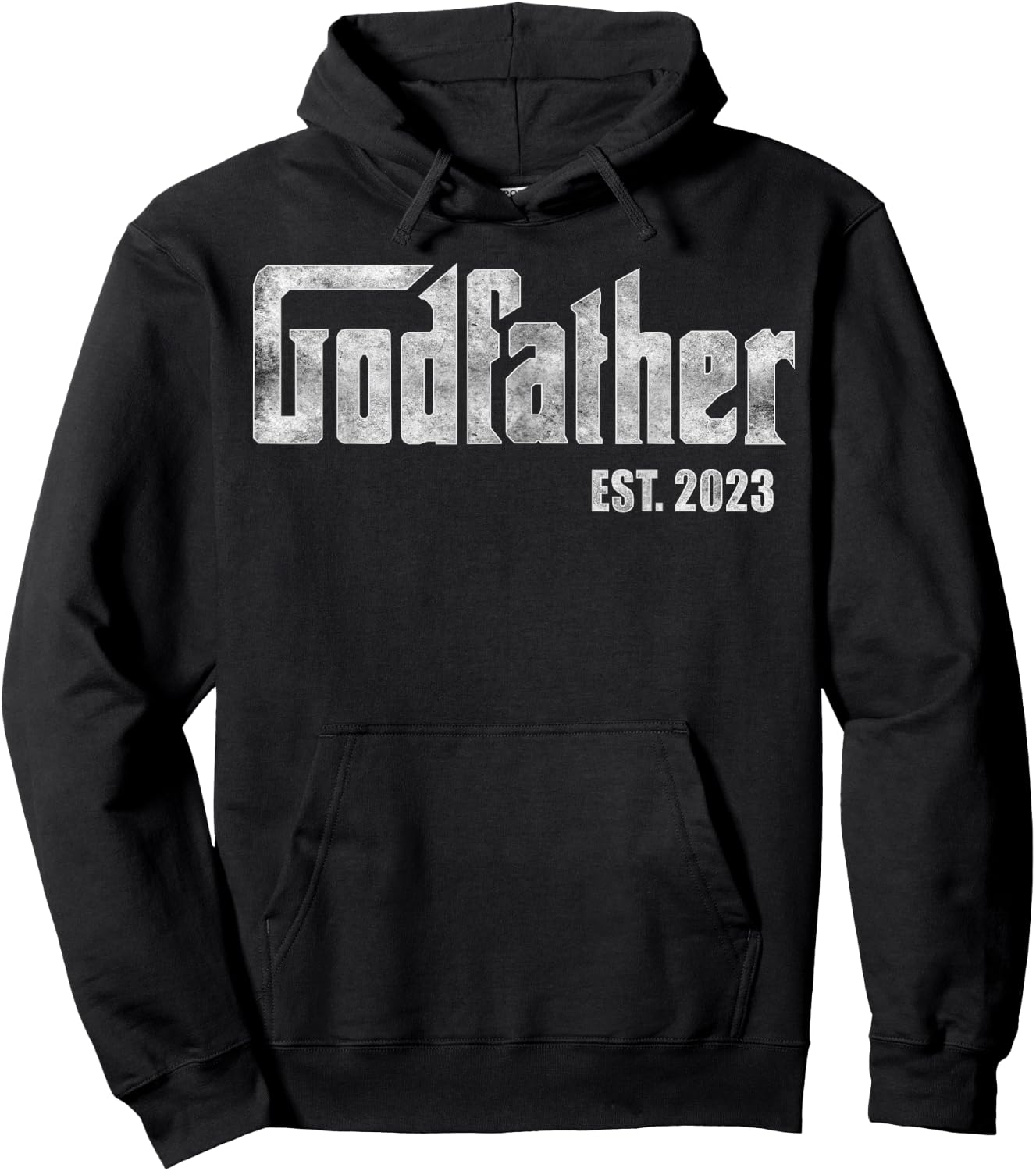 Retro Fathers Day, God-father Est 2023, God Dad Announcement Hoodie - Hoodie | Black