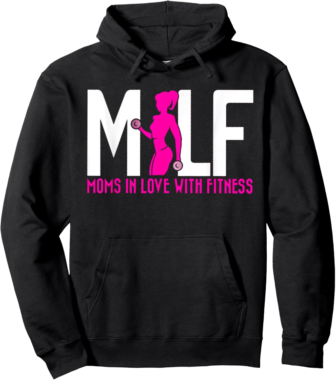 Funny Moms In Love With Fitness MILF Hoodie - Hoodie | Black