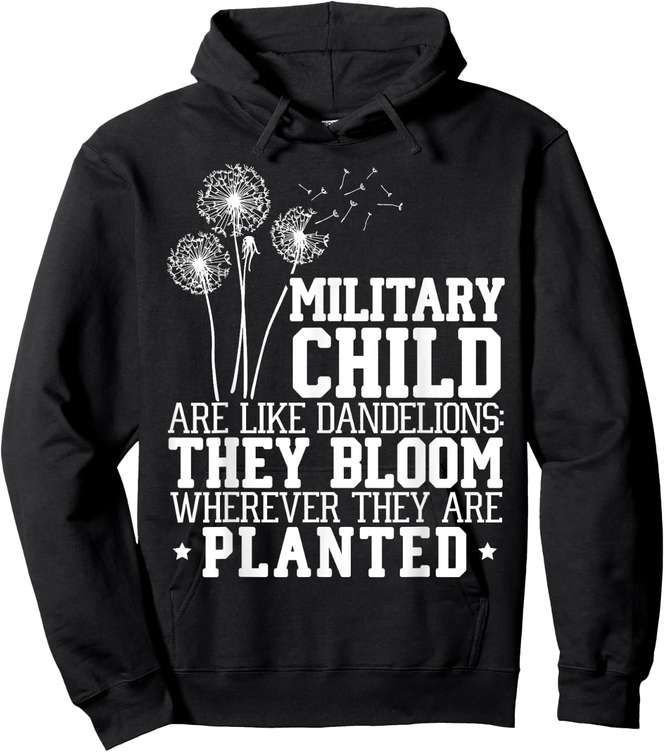 Military Child Are Like Dandelions Military Child Month Hoodie - Hoodie | Black
