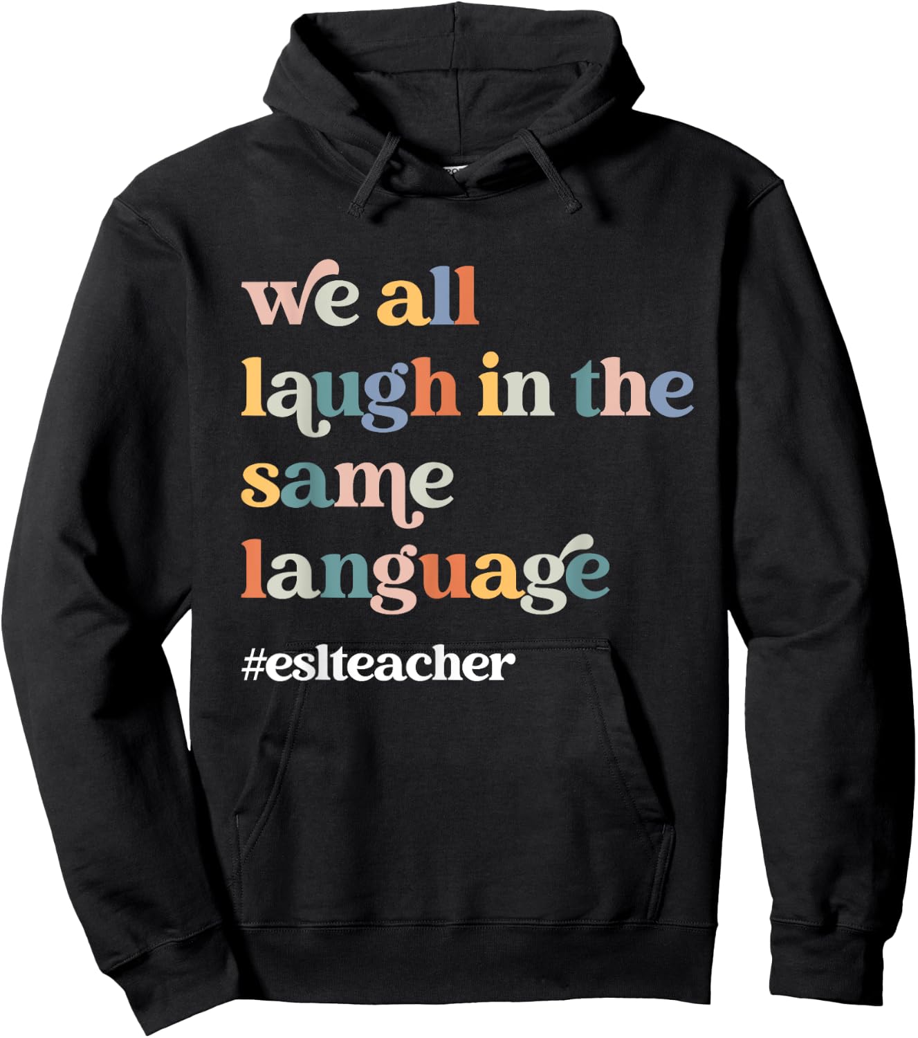 ESL Teacher ESOL Student Cute Retro Back to School First Day Hoodie - Hoodie | Black