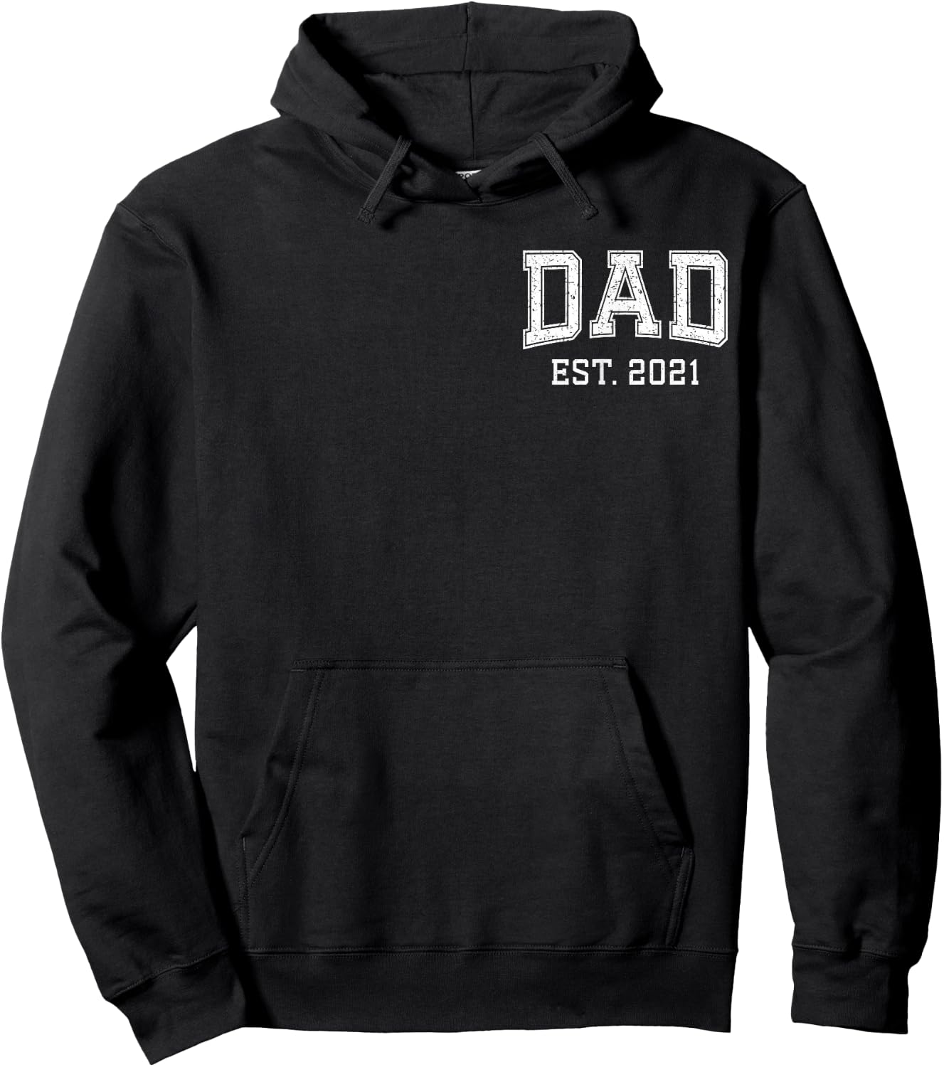 Dad Est 2021 Personalized Fathers Day New Dad Custom Husband Hoodie - Hoodie | Black