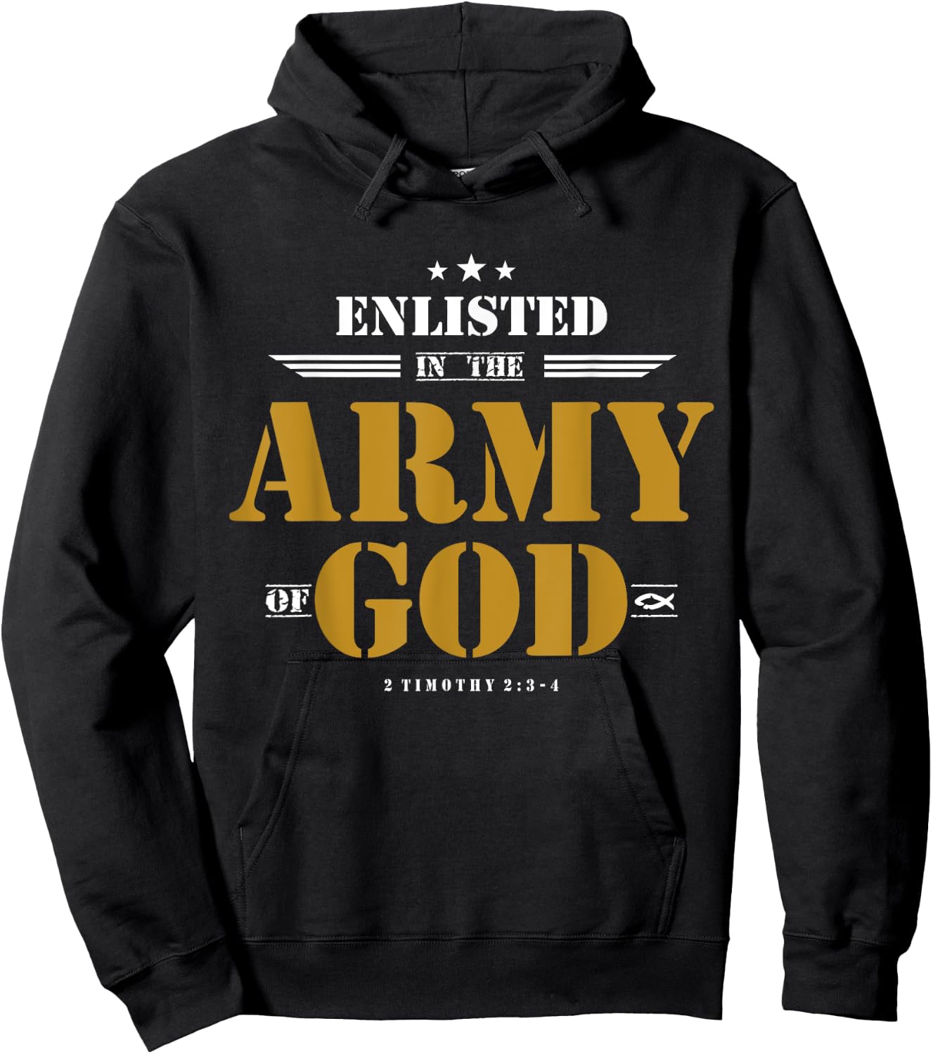 Enlisted In The Army Of God, Christian Hoodie - Hoodie | Black