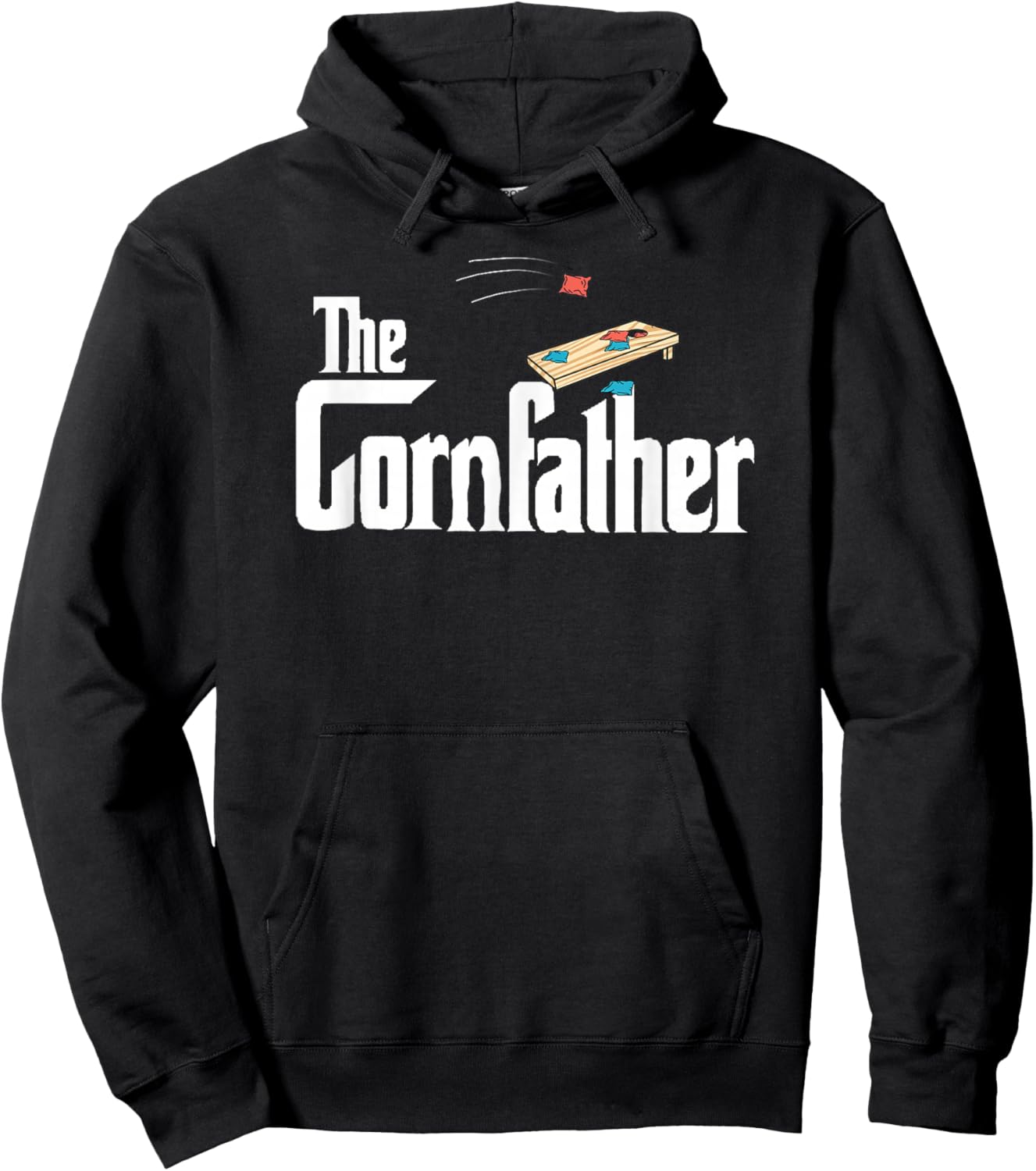 Funny Cornhole The Cornfather Funny Fathers Hoodie - Hoodie | Black