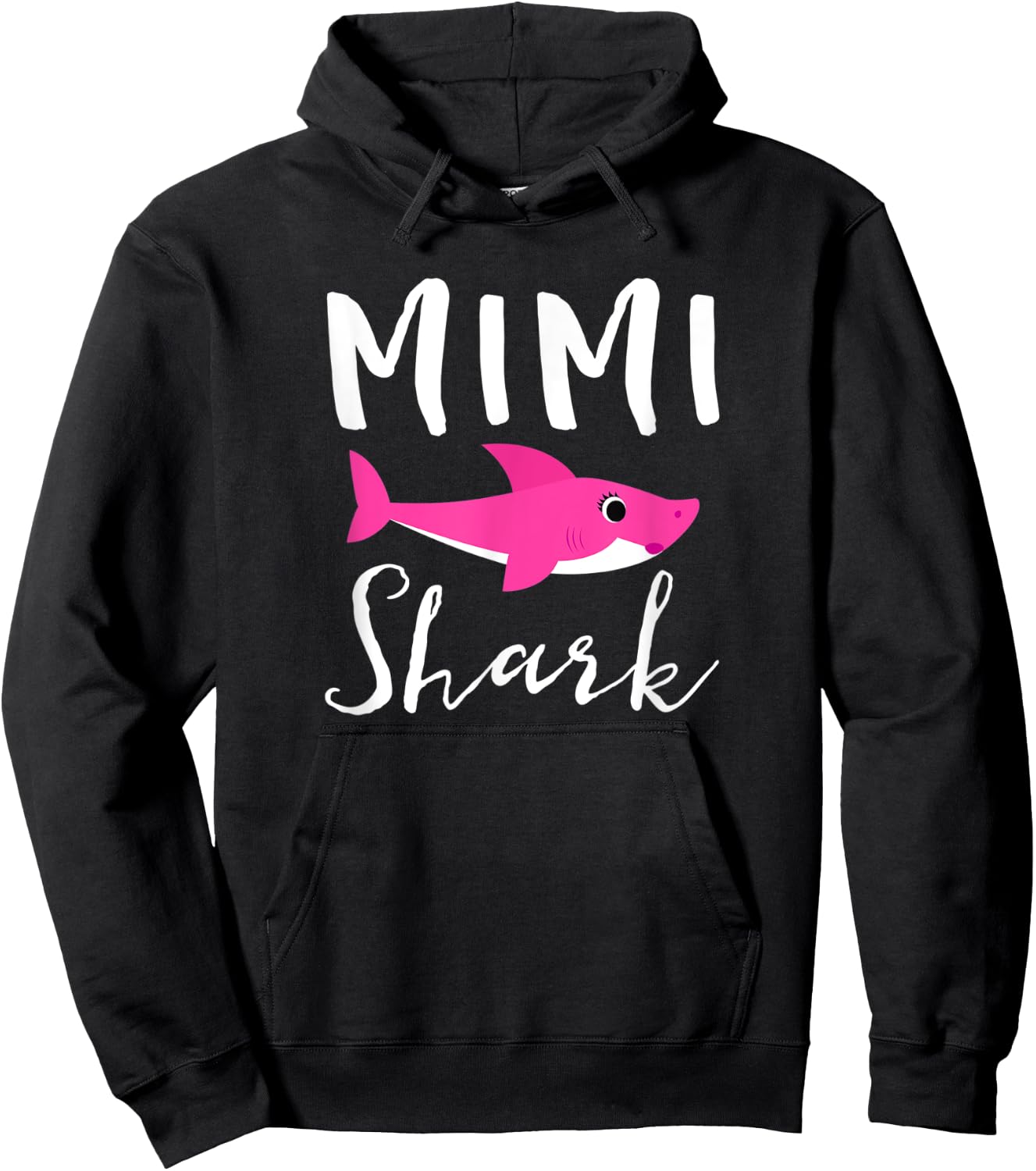 Mimi Shark Grandma Grandmother Pink Shark Graphic Hoodie - Hoodie | Black