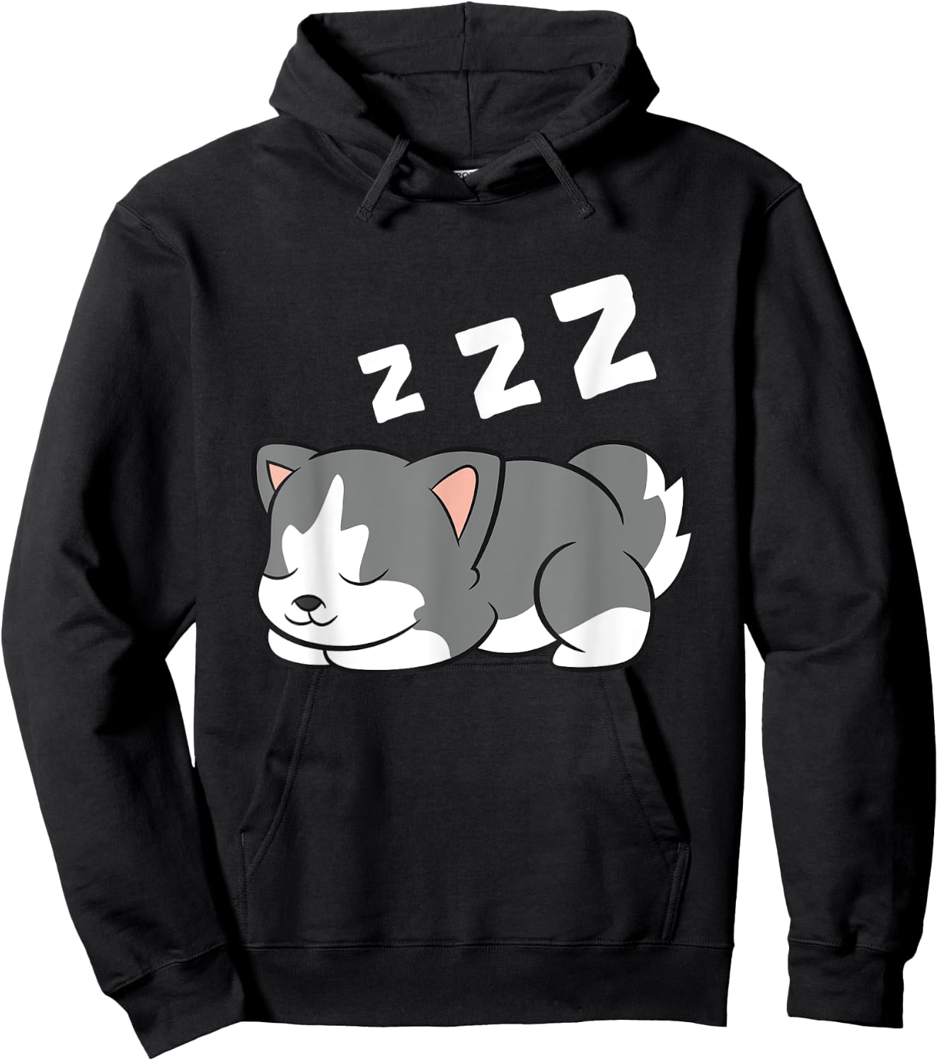 Sleeping Husky Dog Husky Pajama Cute Siberian Husky Hoodie - Hoodie | Black