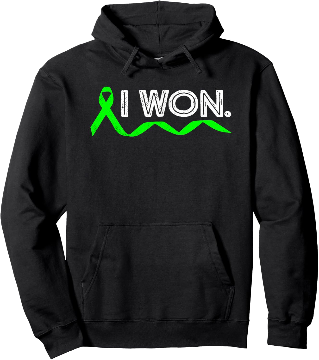 Lymphoma Cancer I Won Lime Green Ribbon Awareness Warrior Hoodie - Hoodie | Black