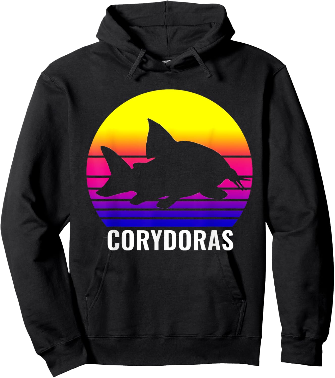 Corydora Catfish Sunset Aquarium Fish Tank Lovers Hoodie - Hoodie | Black