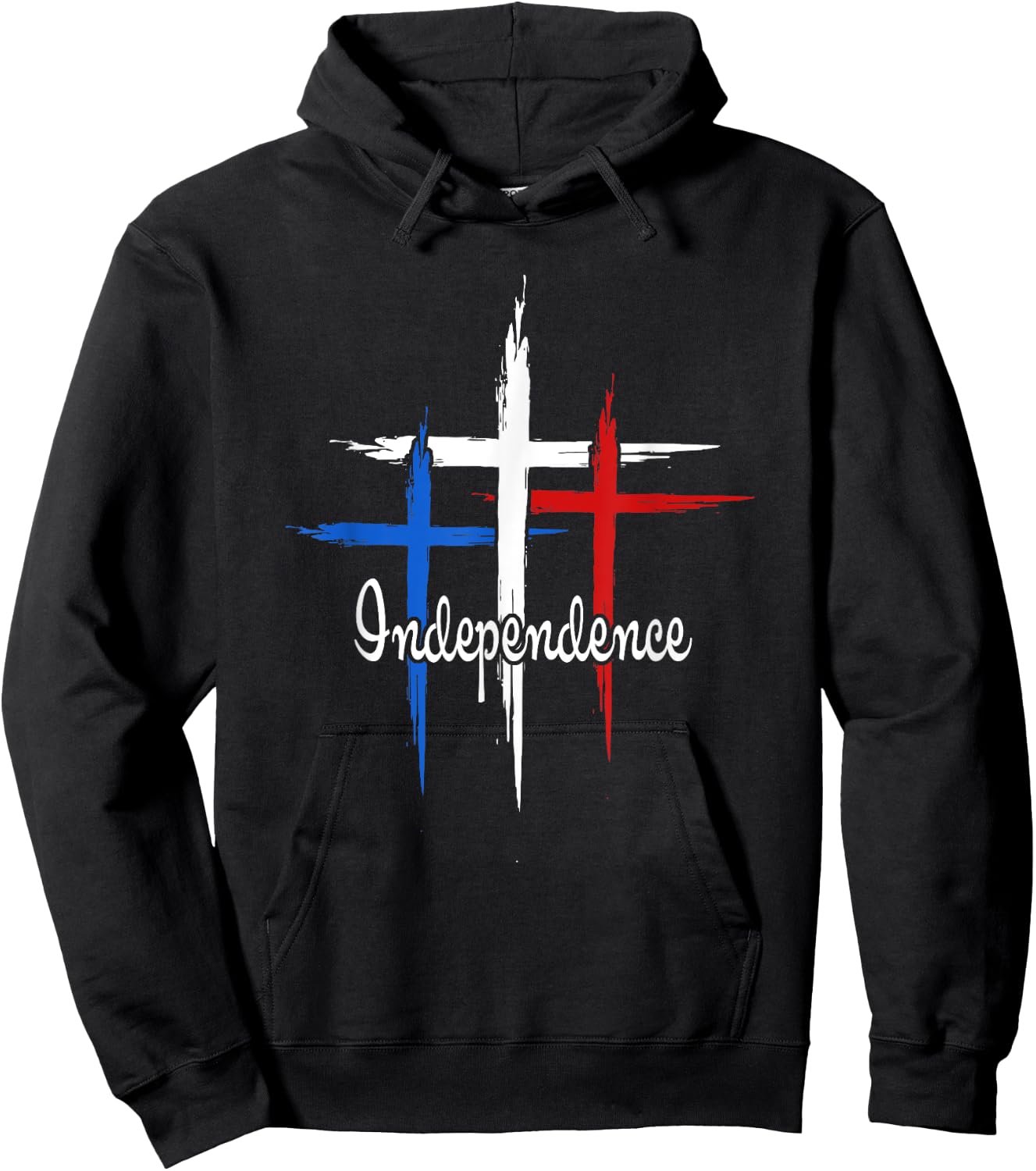 Independence Cross Christian 4th Of July US Flag Faith Women Men Hoodie - Hoodie | Black