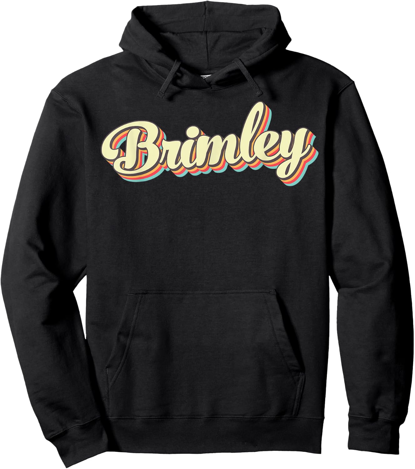 Brimley Retro Art Baseball Font Vintage Hoodie - Hoodie | Black