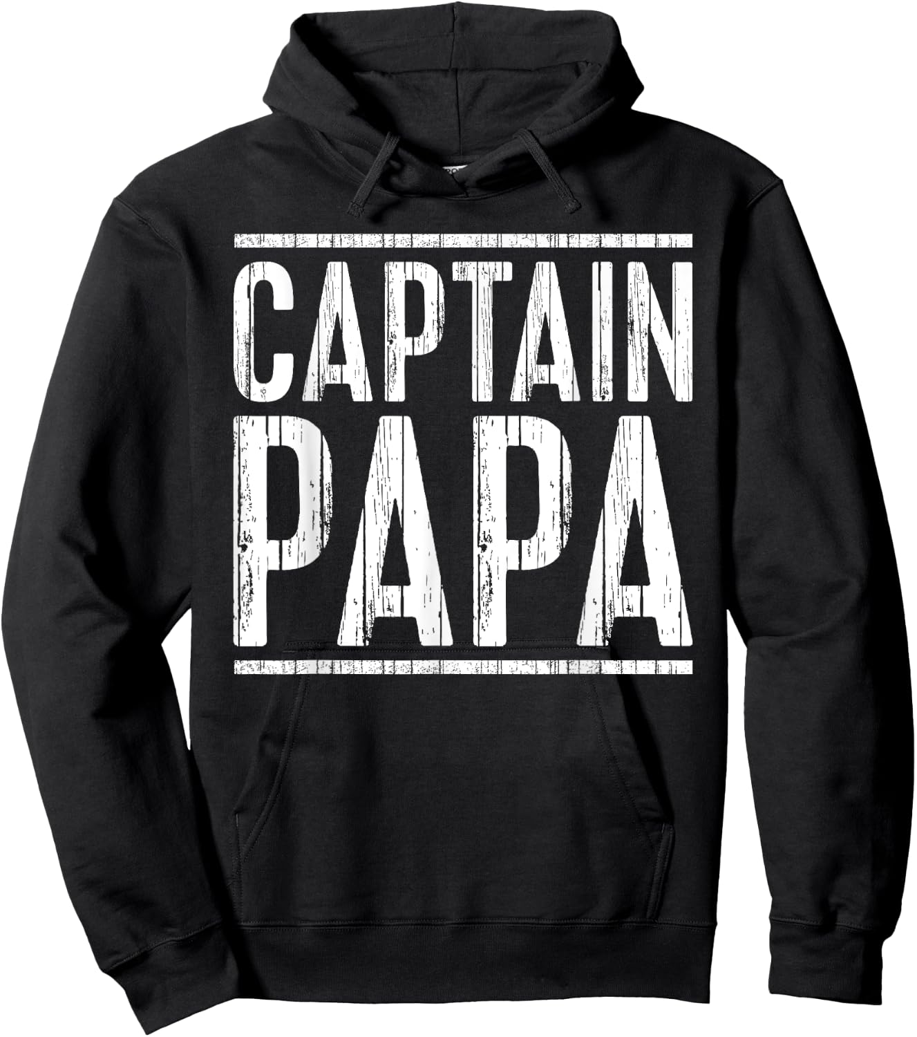 Captain Papa Shirt Pontoon Boat Fathers Day Fishing Boating Hoodie - Hoodie | Black