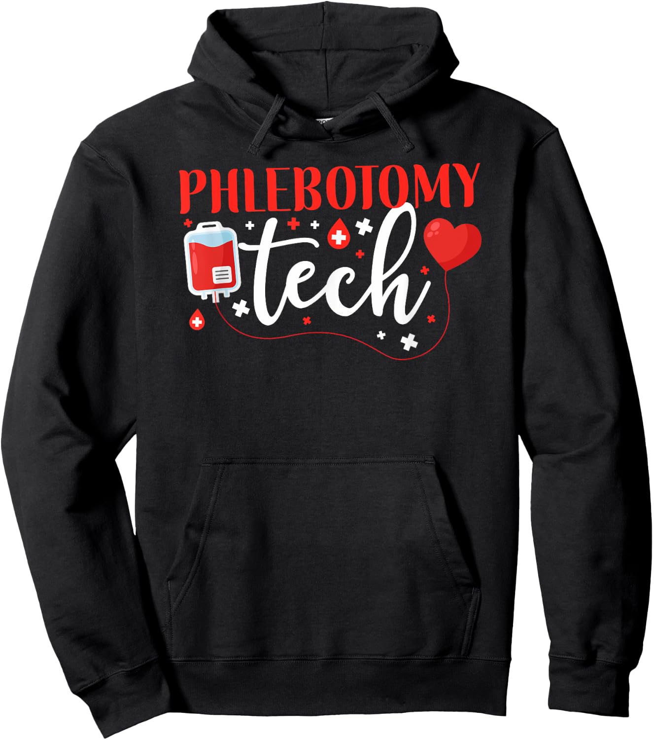 Funny Phlebotomy Lab HD0 Black Phlebotomist Tech Hoodie - Hoodie | Black
