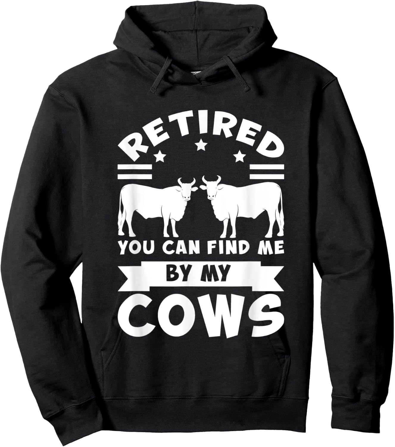 Retired you can find me by my cows cows Hoodie - Hoodie | Black