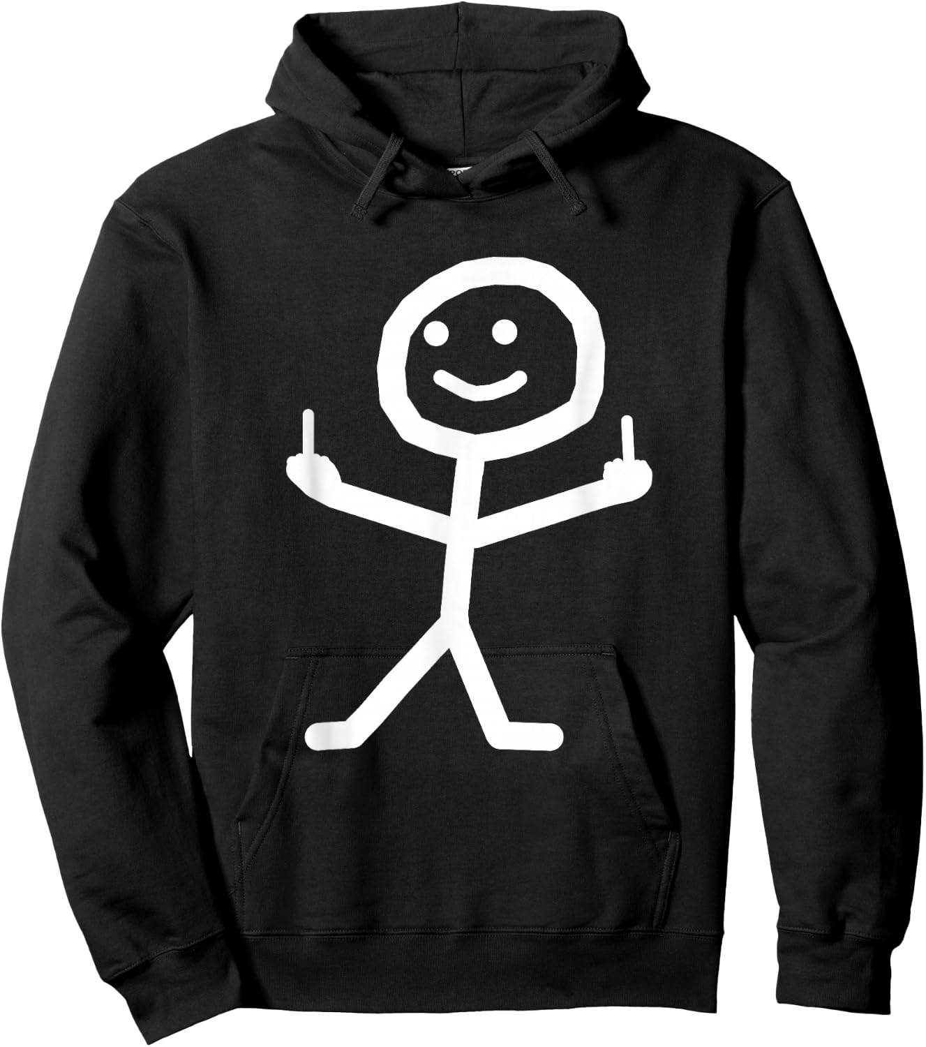 Funny stick man with middle finger gift Hoodie - Hoodie | Black