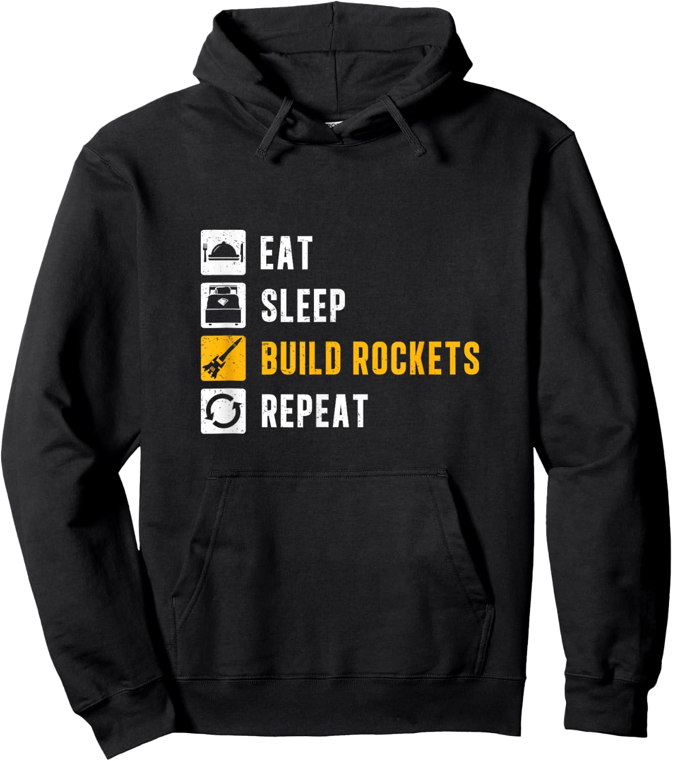Model Rocket Eat Sleep Build Rockets Funny Rocket Science Hoodie - Hoodie | Black