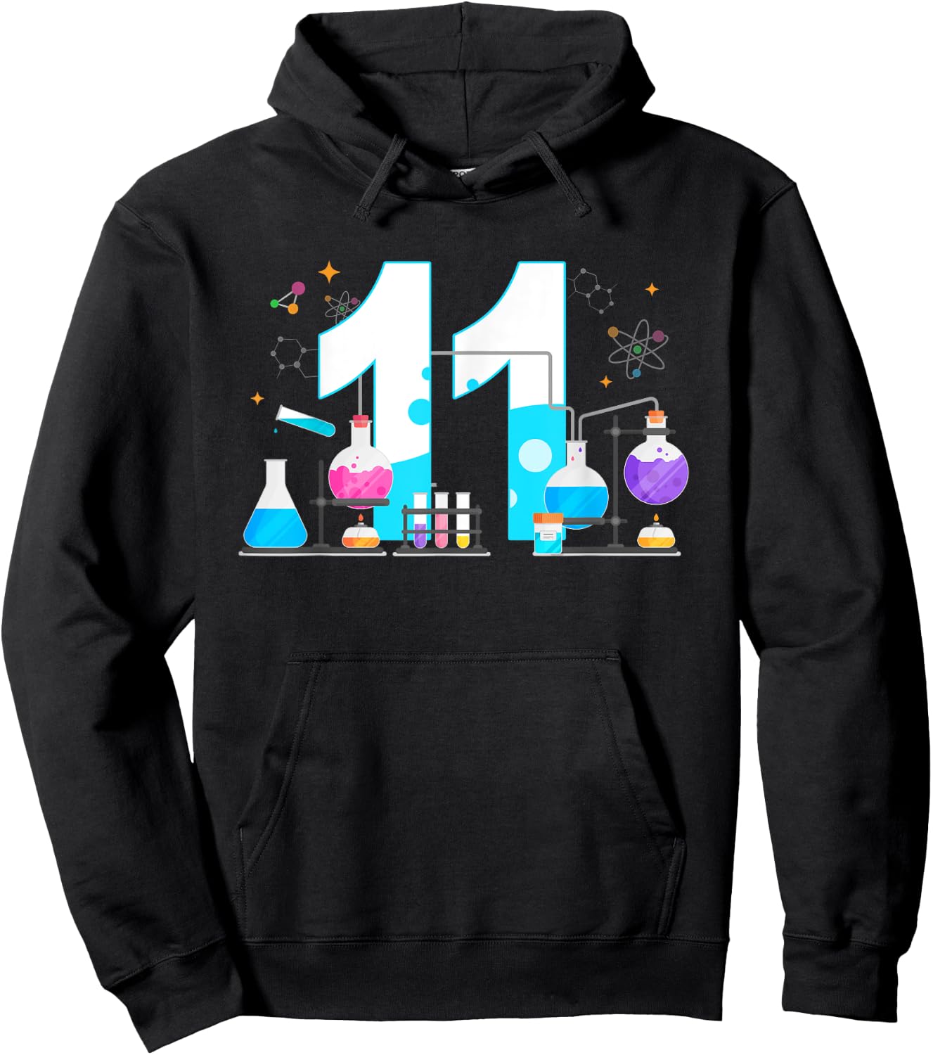 11 Year Old Kids Scientist 11th Birthday Kids Science Hoodie - Hoodie | Black