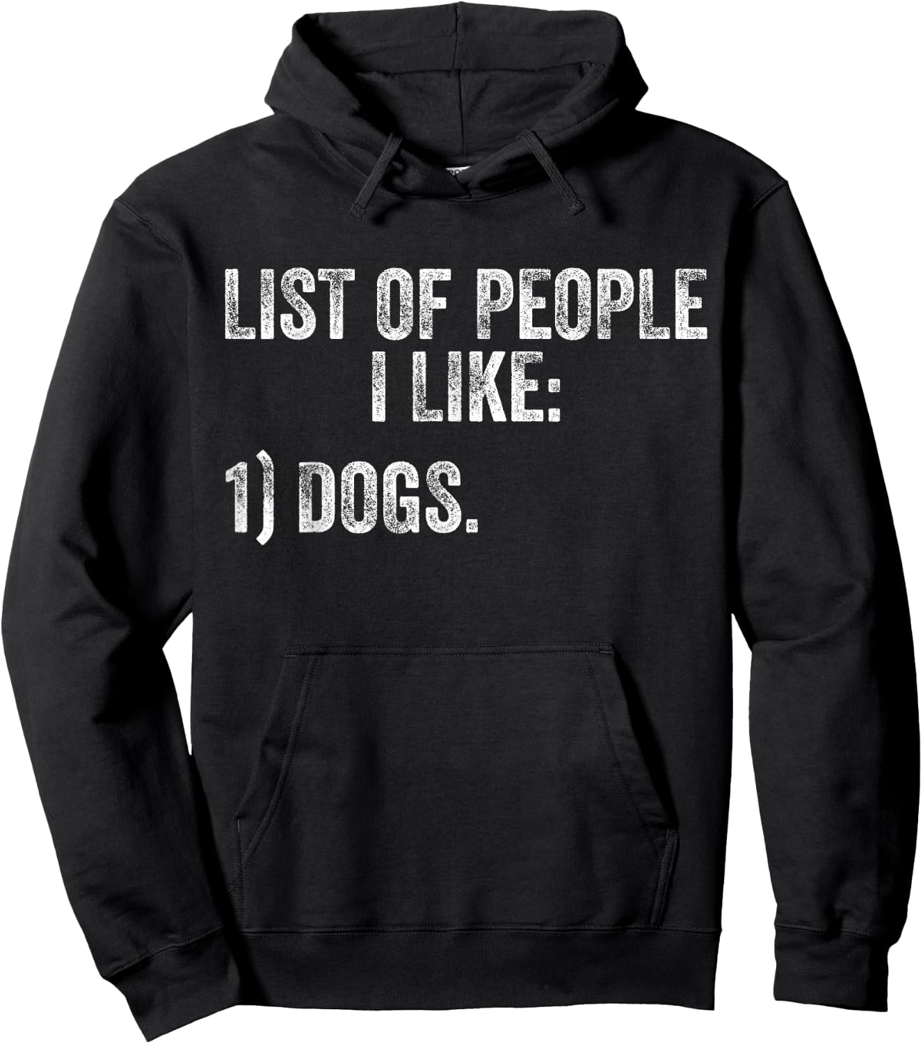 List of People I Like Dog Funny Pet Lover Distressed Men Women Hoodie - Hoodie | Black