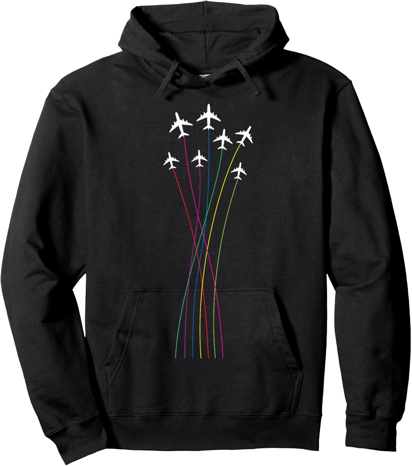 Colorful Airplanes - Airplane Airline Pilot Aviation Lover Hoodie - Hoodie | Black