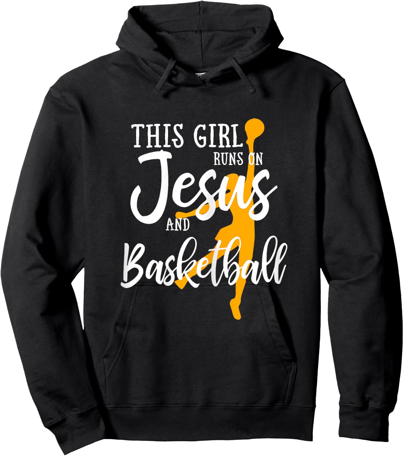 This Girl Runs On Jesus And Basketball Christian Gift Hoodie - Hoodie | Black