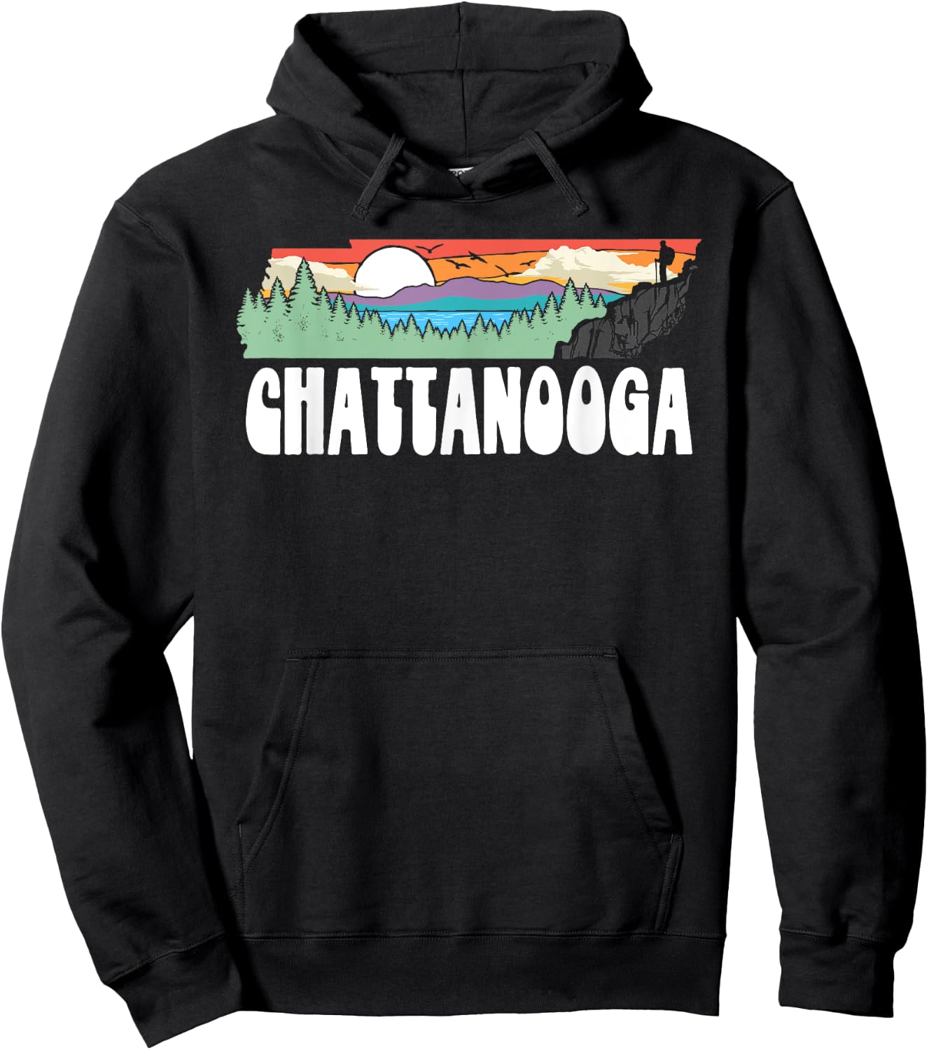Chattanooga Tennessee Outdoor Adventure and Nature Hiking Hoodie - Hoodie | Black