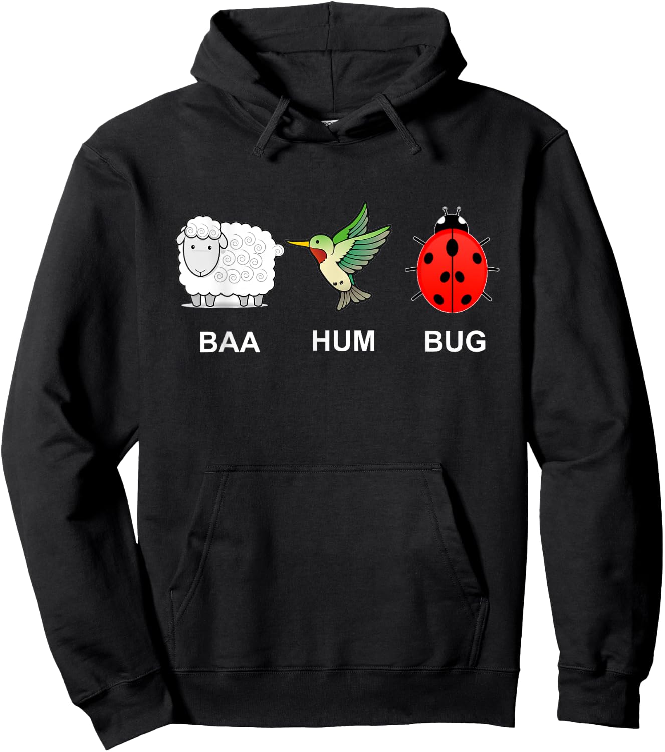 BAA HUM BUG - Bah Humbug Funny Graphic Holiday Christmas Hoodie - Hoodie | Black