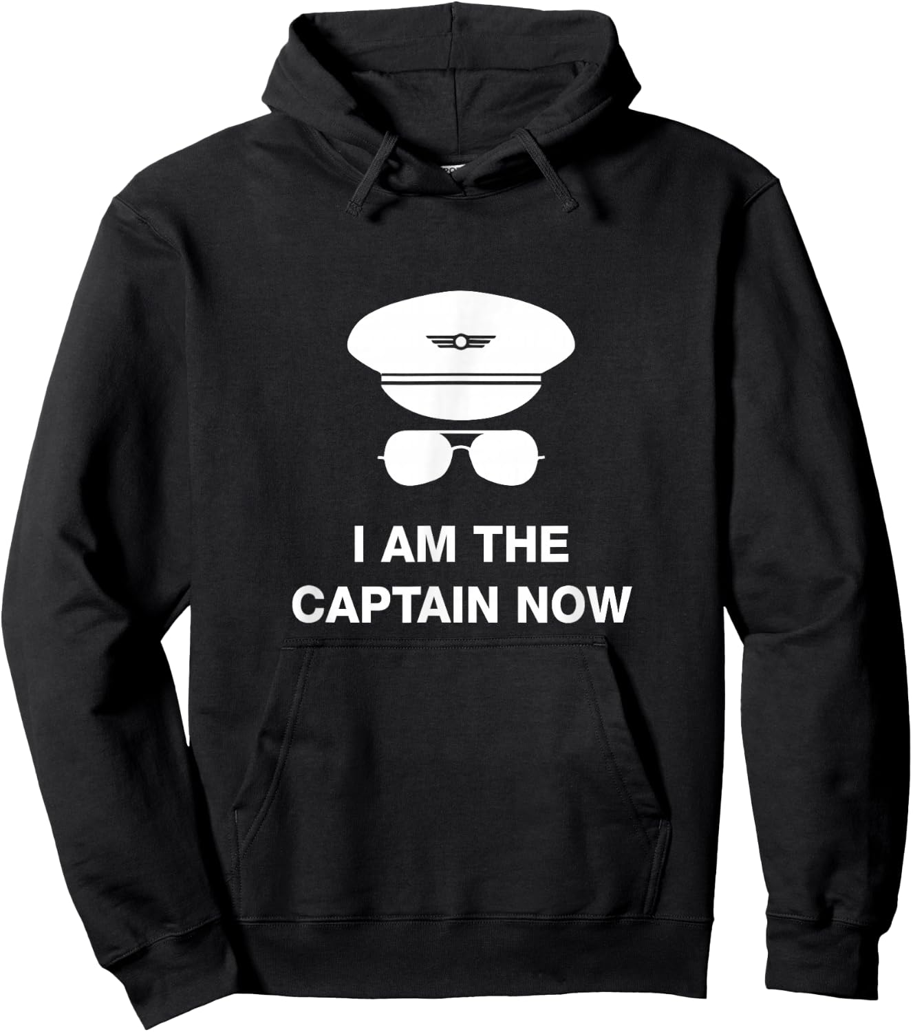 I am the Captain Now funny pilot Hoodie - Hoodie | Black