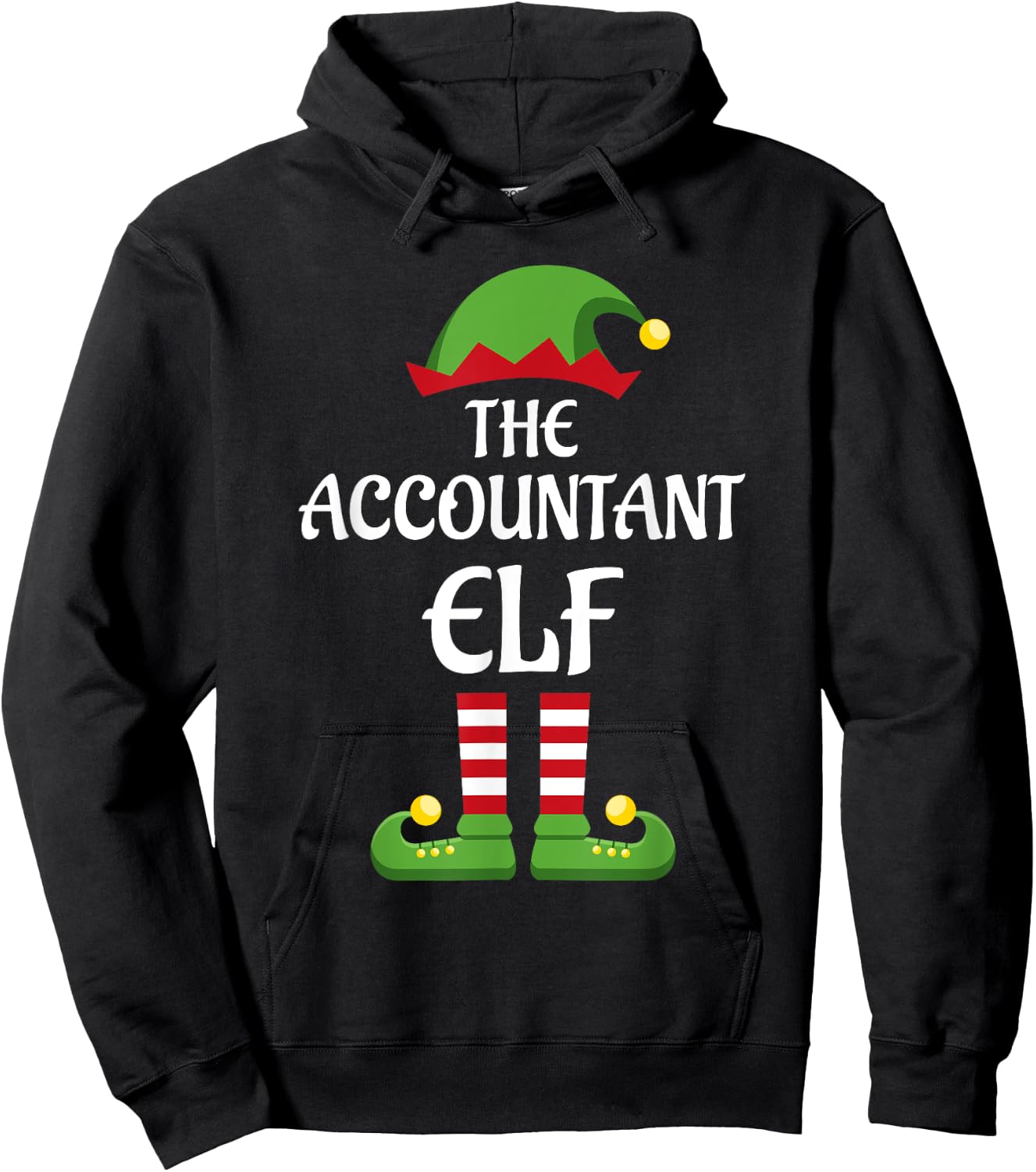 Accountant Elf Family Matching Group Christmas Hoodie - Hoodie | Black